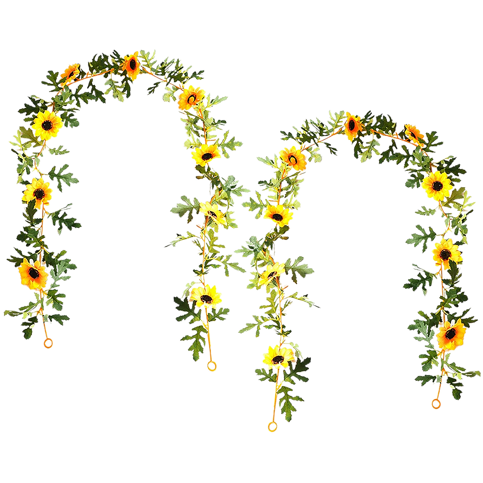 [künstliche Sonnenblume] Set Mit 2 Künstlichen Sonnenblumengirlanden, Künstliche Blumendekoration Für Wohnzimmer, Balkon, Hochzeit, Geburtstag