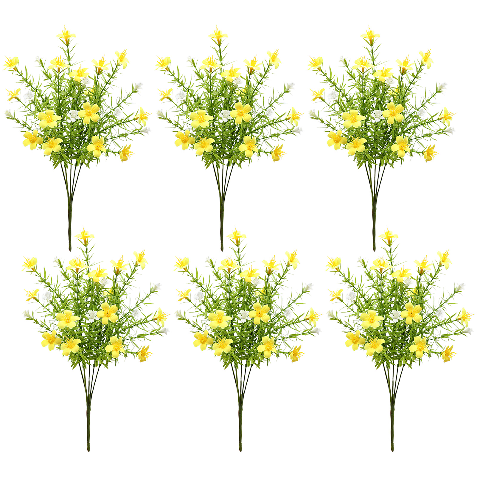 【gänseblümchen - Gelb Ahb1953-230-5】set Mit 6 Künstlichen Blumen, 5-stieligen Wasserpflanzen, Gänseblümchen, Blumenarrangement Mit Gras, Rustikale Heimdekoration