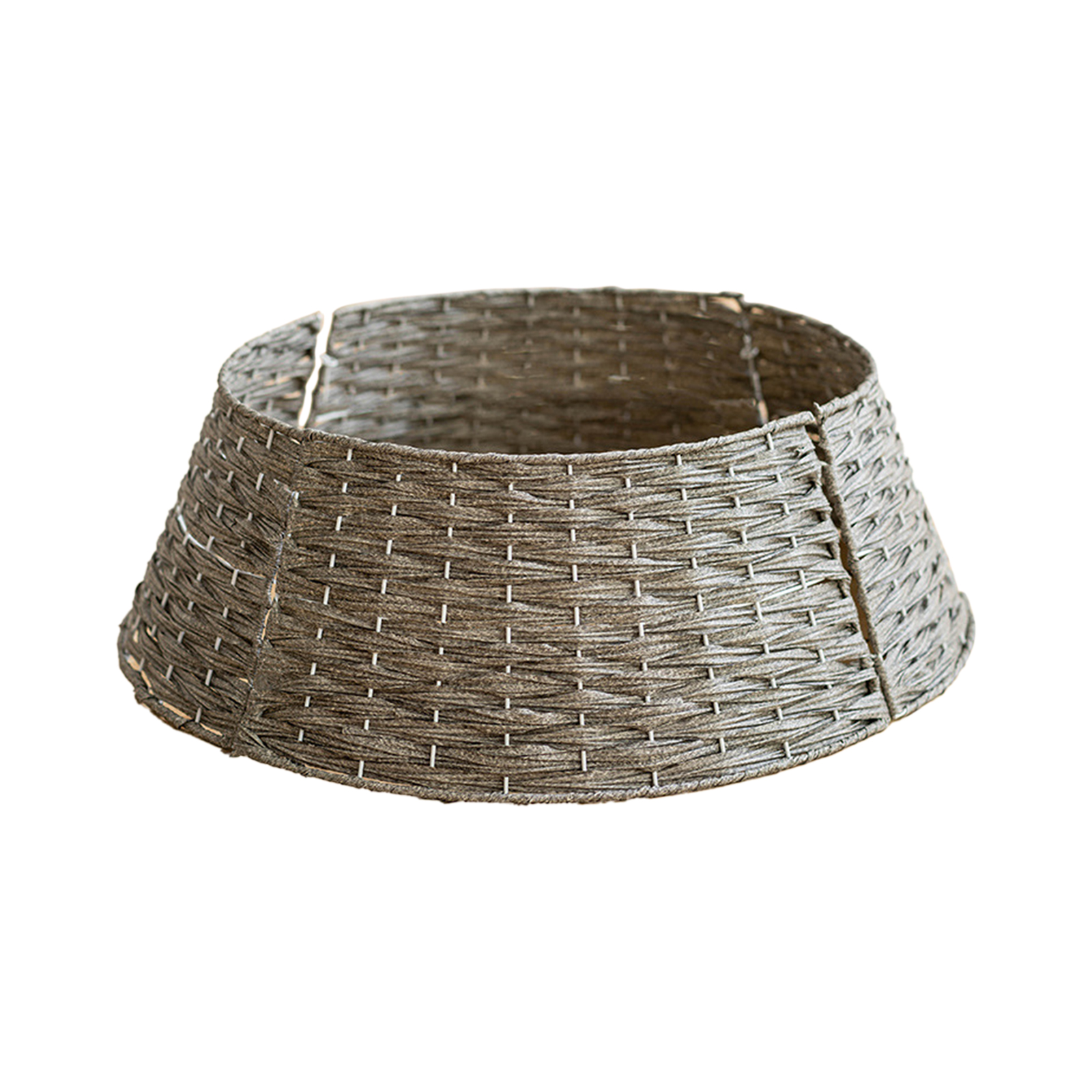 Dekorativer, Rustikaler, Handgefertigter Weihnachtskranz Aus Grauem Rattan Für Zuhause Und Wohnzimmer.