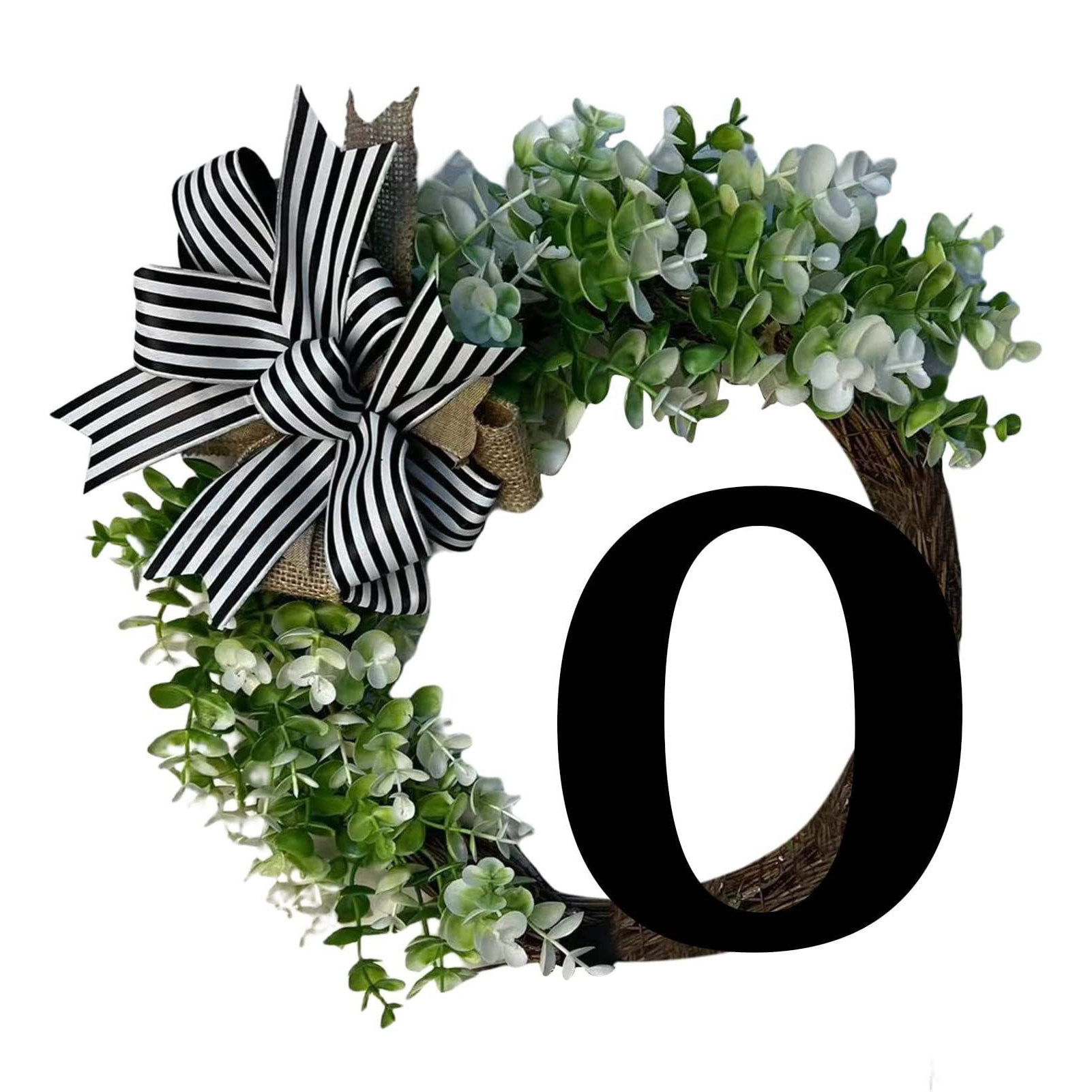 (o) Willkommensschild Mit 26 Buchstaben A-z, Eukalyptuskranz Und Schleife, Türschild