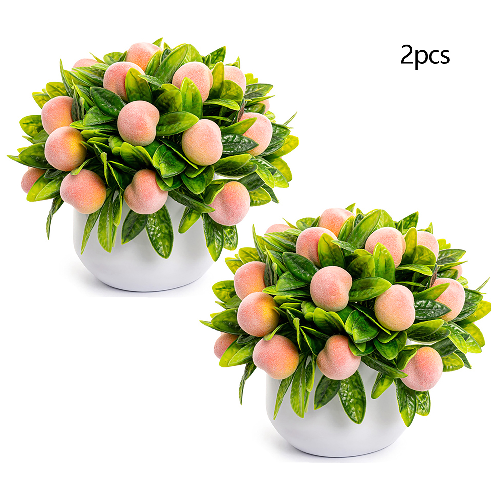 (set Mit 2) 2 Künstliche Topfpflanzen In Herzform, Kleine Früchte, Bonsai, Künstliche Blumendekoration, Foto-requisiten, Bürodekoration (pfirsich, Glücksfrucht)