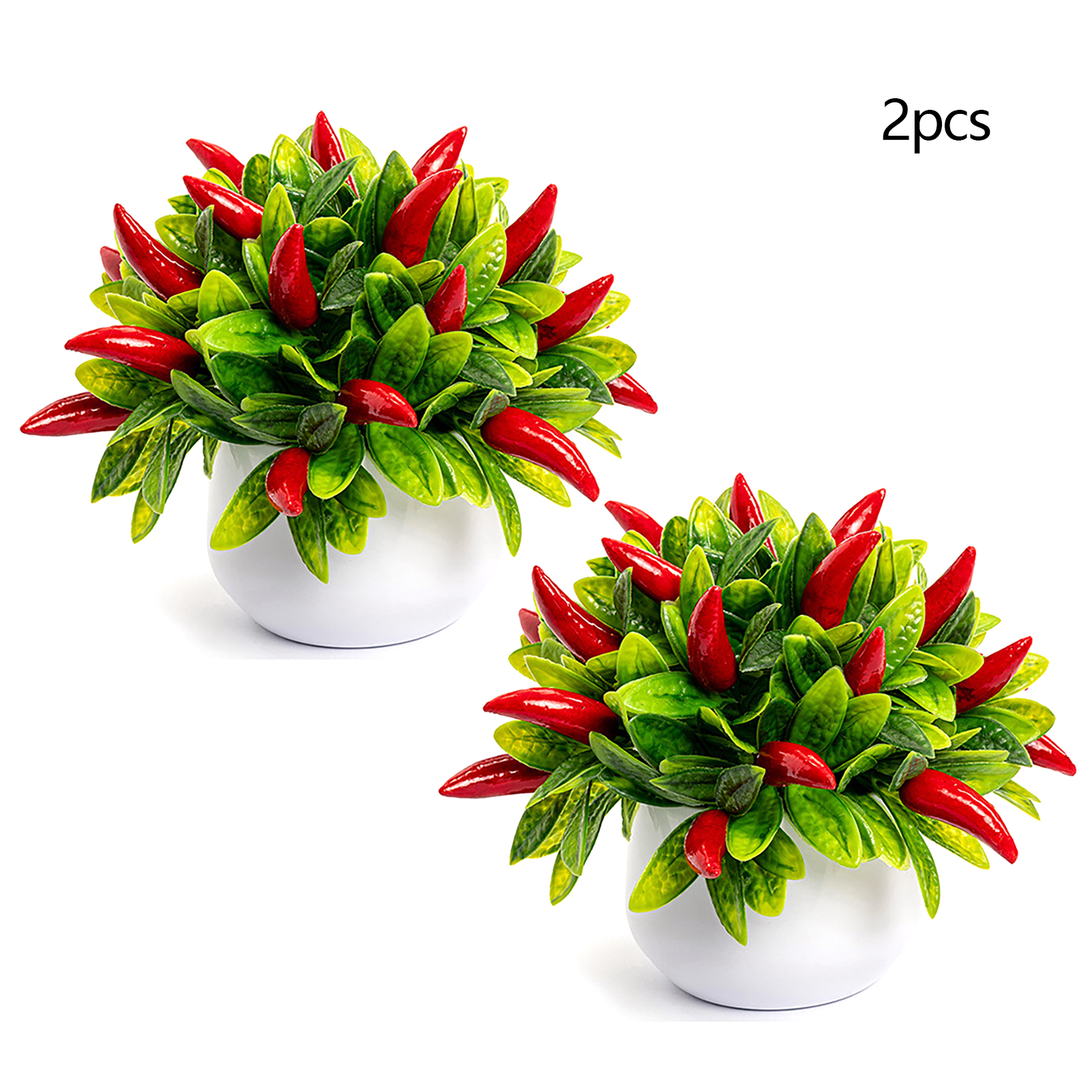 (set Mit 2) 2 Künstliche Topfpflanzen In Herzform, Kleine Früchte, Bonsai, Künstliche Blumendekoration, Fotorequisite, Bürodekoration (kleine Chilischote)