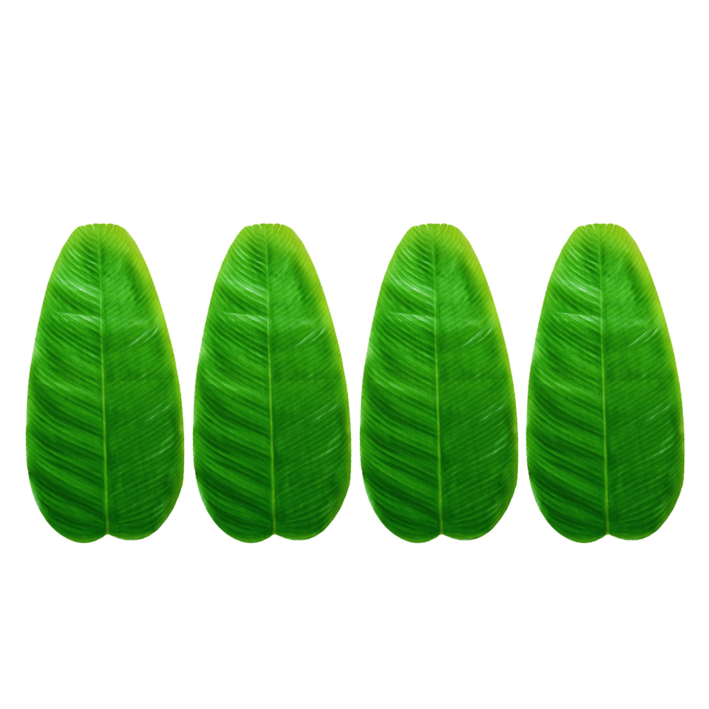 Set Mit 4 Künstlichen Bananenblättern, Große Tropische Blätter, Partydekoration
