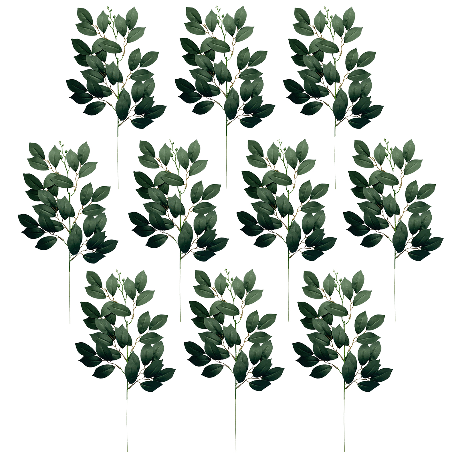 10 Künstliche Blätter, Naturgetreu, Wasserfest, Für Diy-blumenarrangements, Ficusblatt