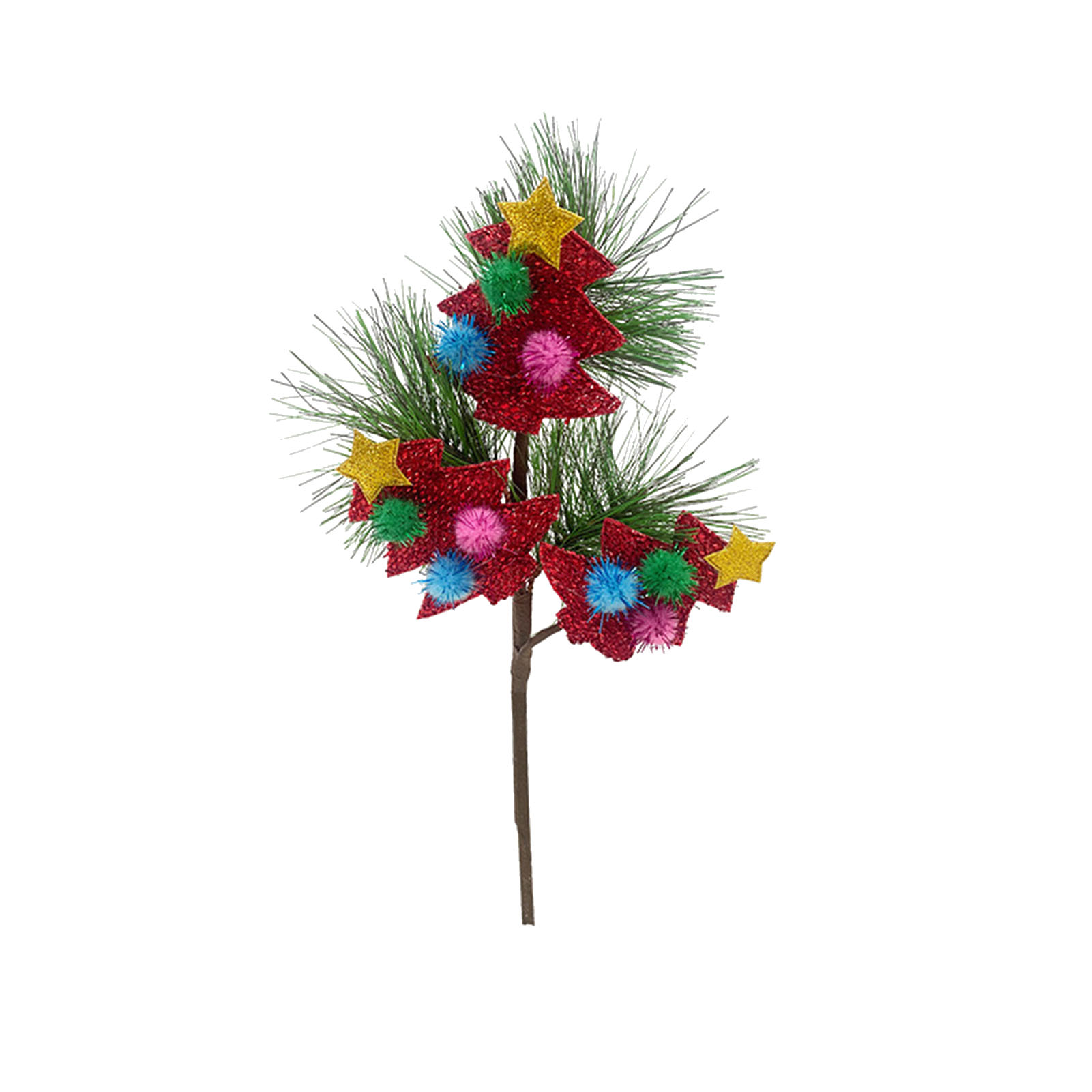 Künstliche Kiefernnadel, Weihnachtsrentier, Weihnachtsbaum, Grünpflanze, Blumenarrangement, Ornament, Einzelne Kiefernnadel (pompon, Roter Weihnachtsbaum A07365)