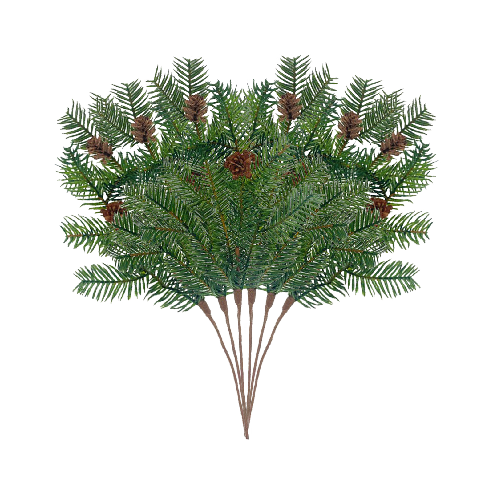 Set Mit 6 Realistischen Künstlichen Kiefernzweigen, Realistische Zedernholz-weihnachtsdekoration Für Zuhause, Partys Und Büro.