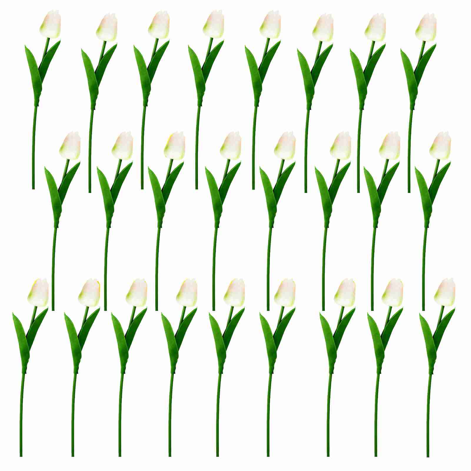 Set Mit 25 Künstlichen Grünen Plastiktulpen, Ideal Zur Dekoration Von Hochzeiten, Wohnungen Und Hotels.