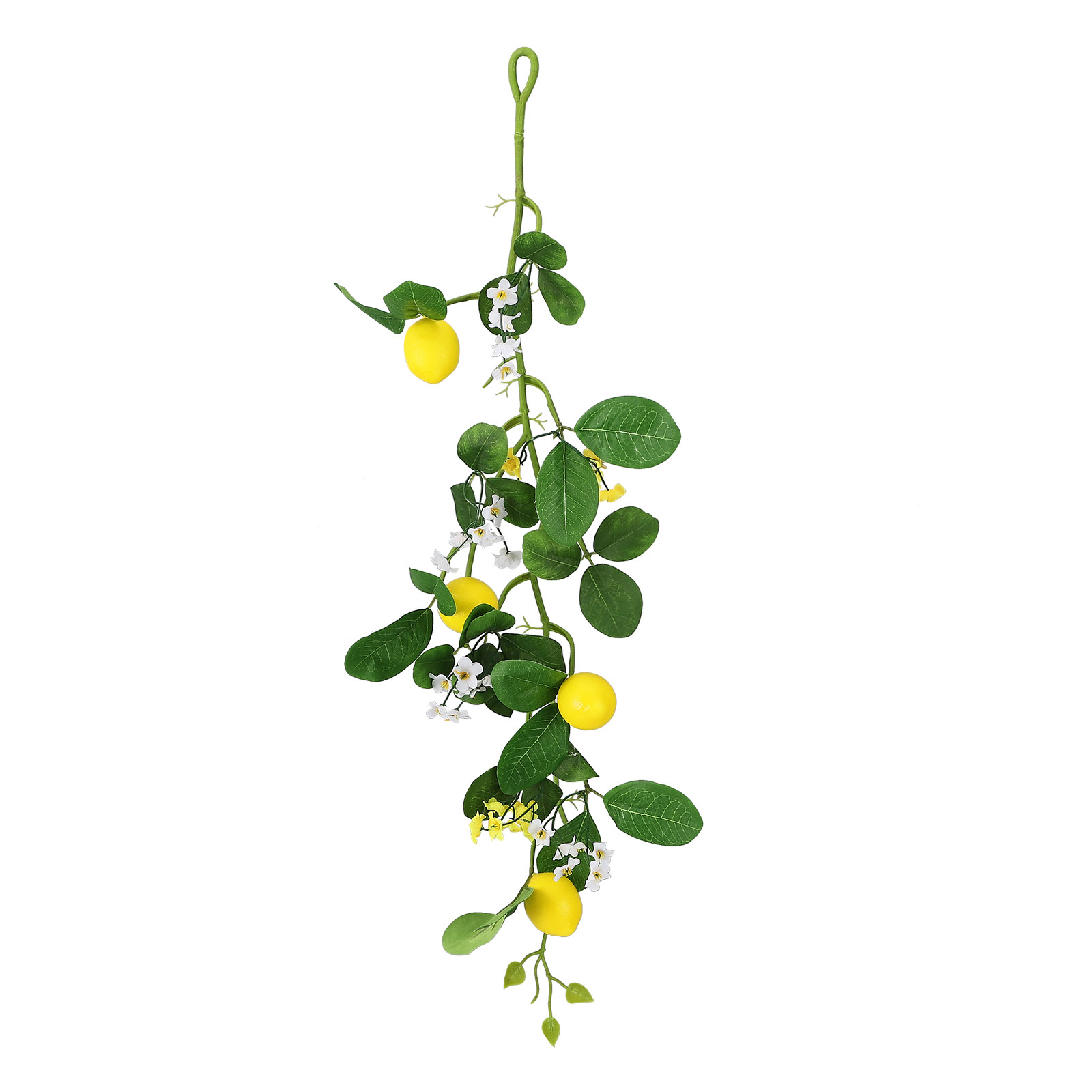Künstliche Zitronenblütengirlande (65 Cm) Für Frühling Und Sommer, Mit Künstlichen Fruchtranken Und Grünzeug, Ideal Zum Dekorieren Von Türen, Wänden, Kaminen, Hochzeits- Oder Partytischen.