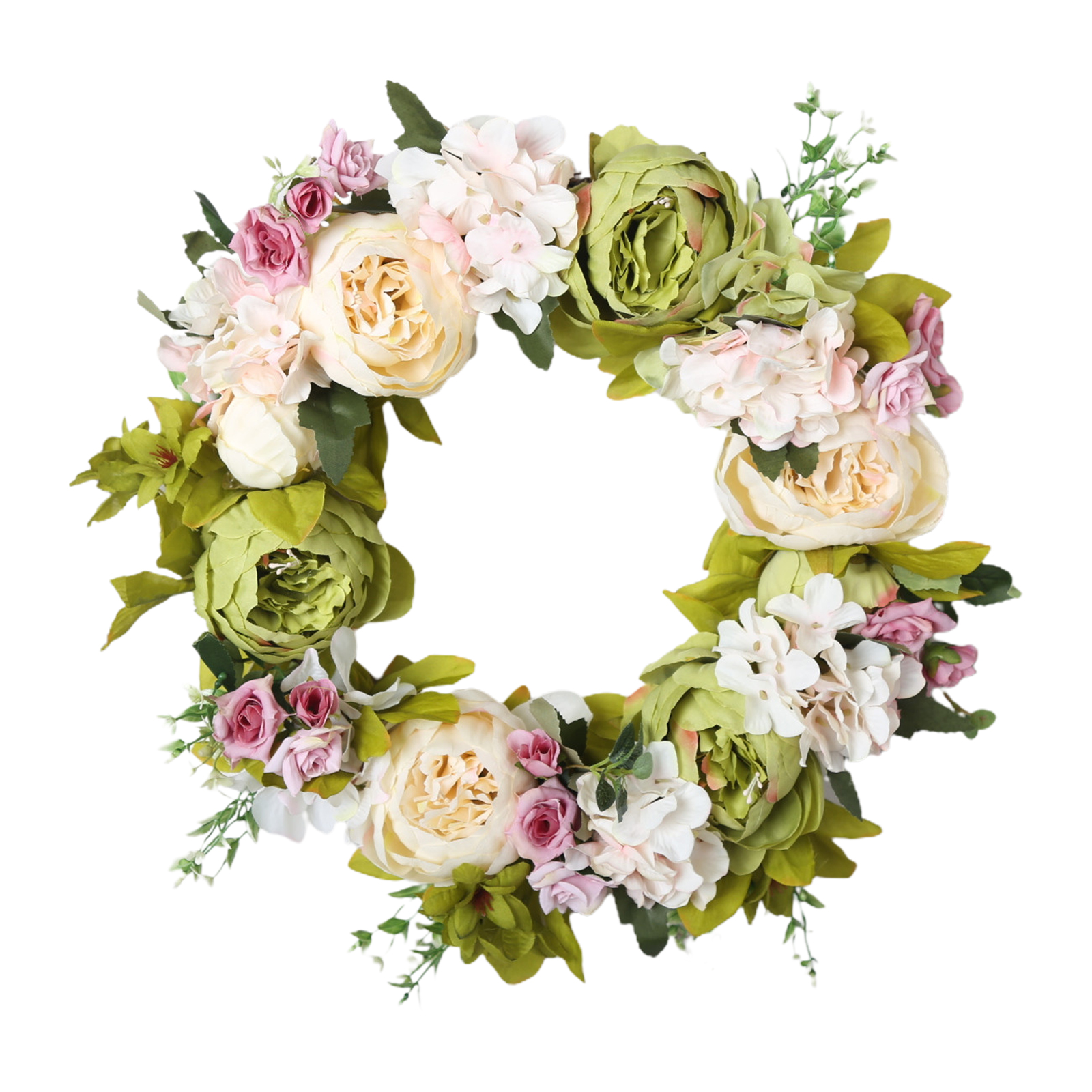 Künstlicher Pfingstrosenkranz, Künstlicher Blumenkranz Für Die Haustür, Wanddekoration Für Hochzeiten, Grüne Innendekoration