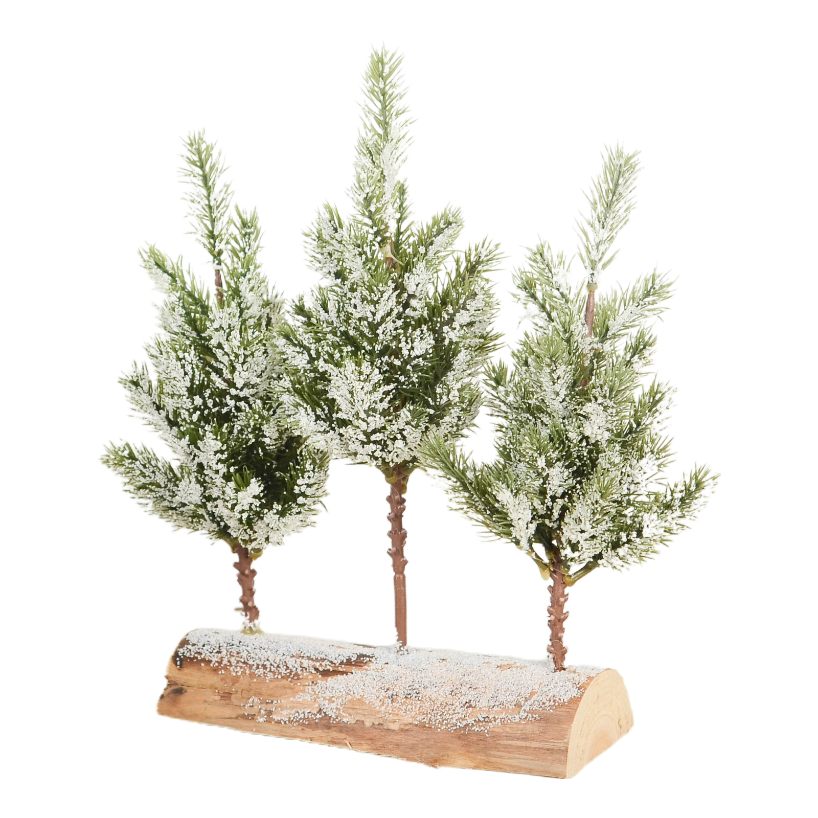 Künstlicher Grüner Weihnachtsbaum Fürs Büro, Holzstumpf (3 Bäume)