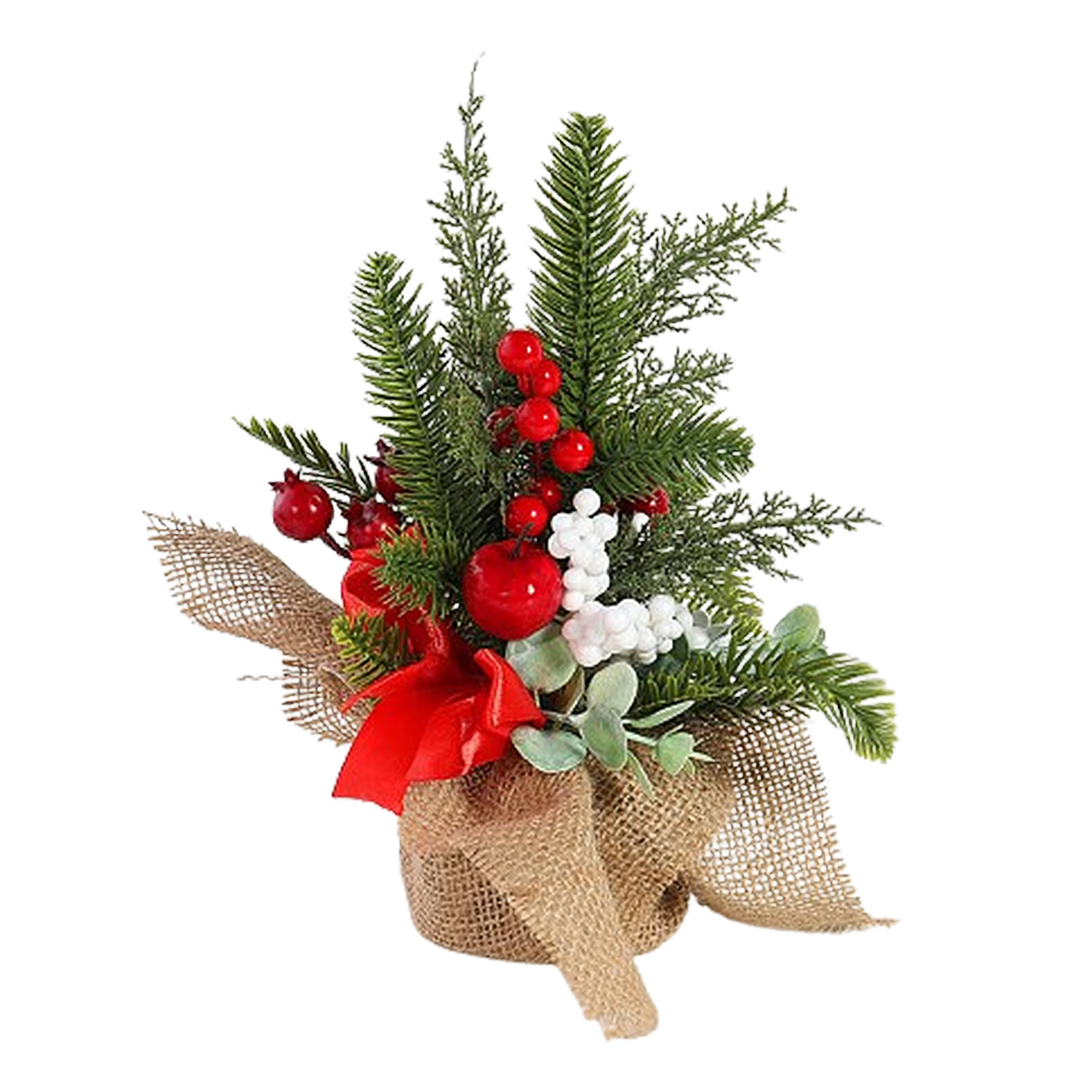 Miniatur-weihnachtsbaum Aus Kiefernholz, Dekorativer Jute-sockel, Tischbaum Aus Kiefernholz Zur Weihnachtsdekoration