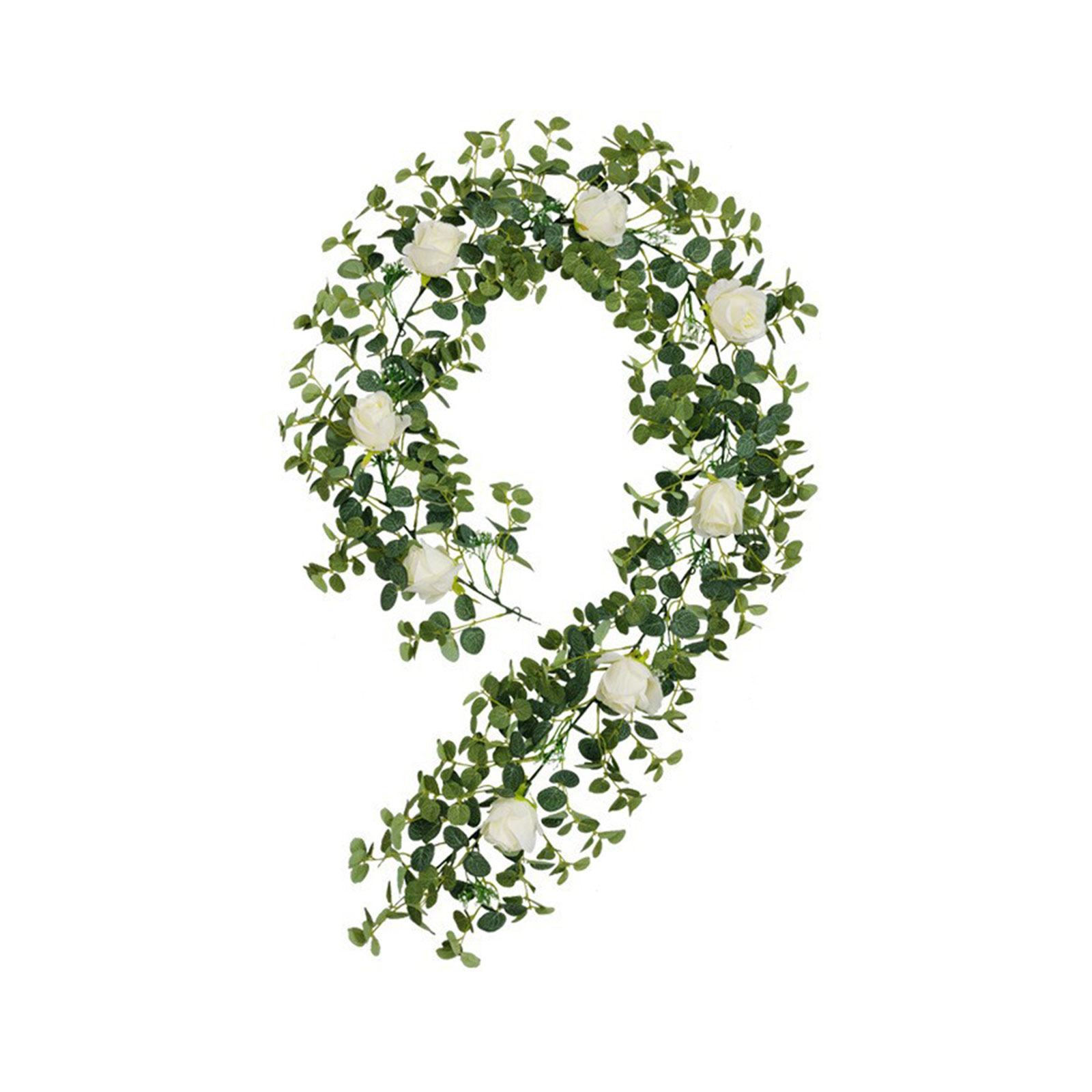 Neue Künstliche Rosen- Und Blättergirlande, Tischdekoration Im Europäischen Und Amerikanischen Stil Für Hochzeiten, Künstliche Rose Mit Münzgroßen Blättern – 1,85 Cm