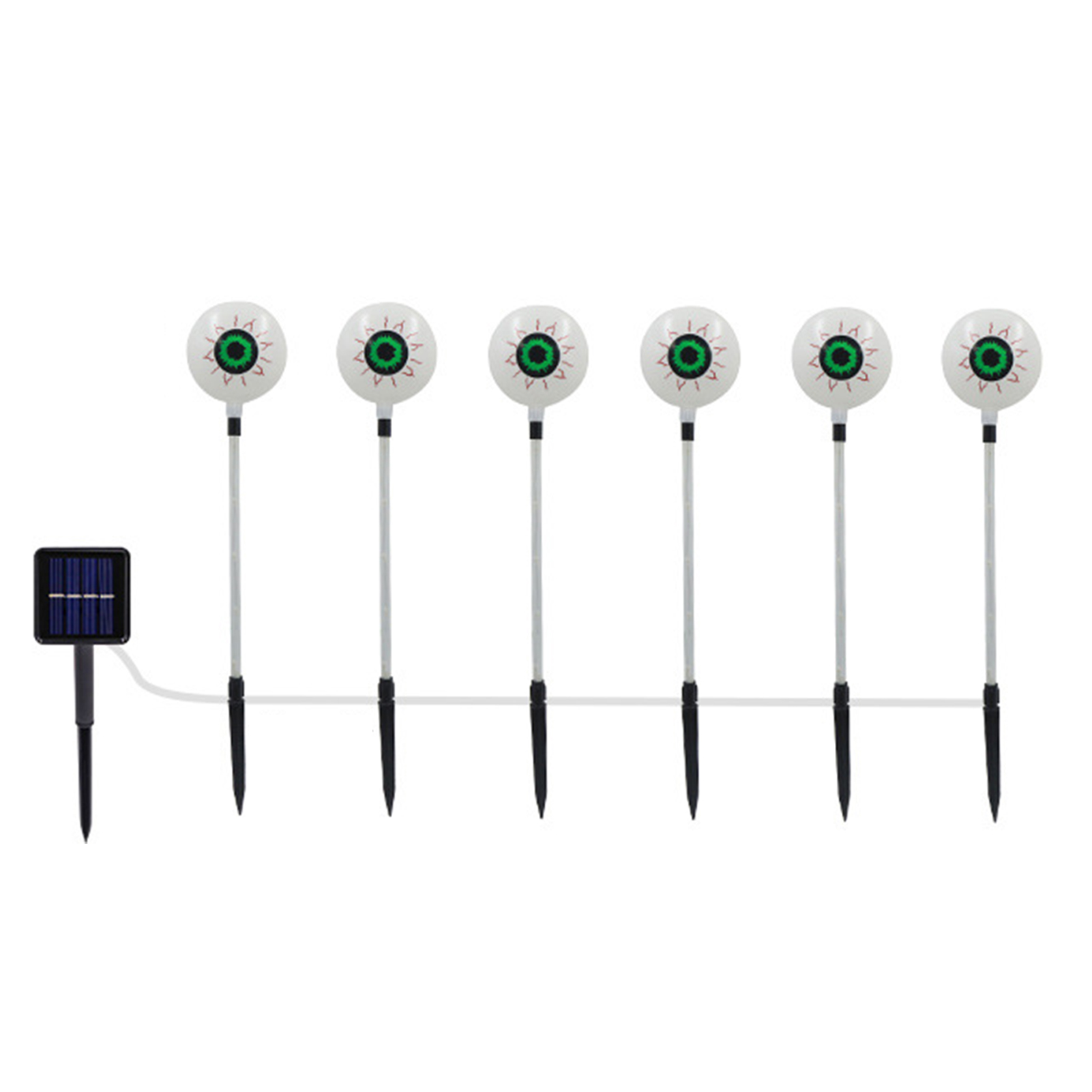 Solarbetriebene Led-stehlampe In Augenform Für Halloween (grünes Licht - Solarenergie)