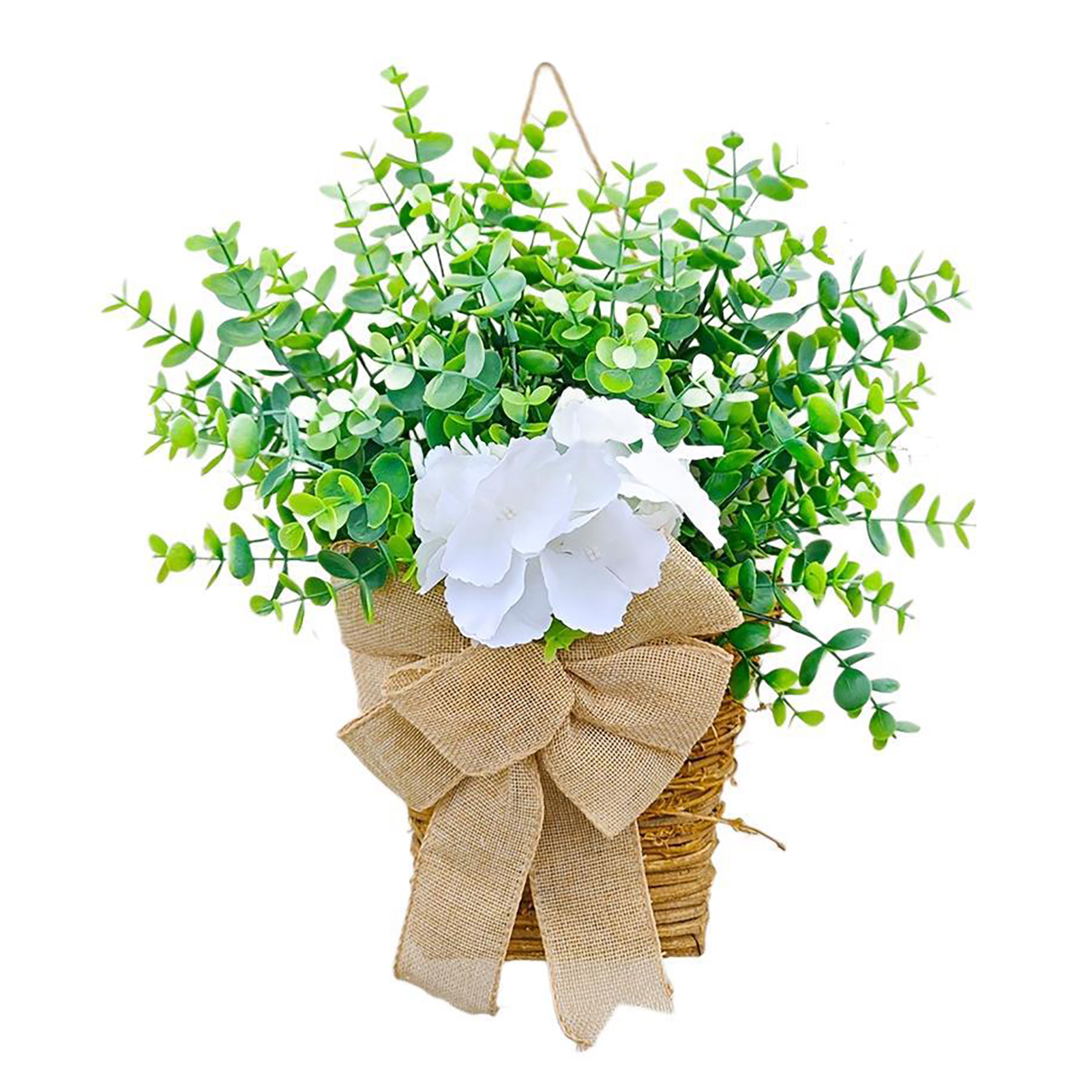 [38cm] Künstlicher Rattanblumenkranz Für Frühling Und Sommer, Zum Aufhängen An Einer Tür Oder Zur Dekoration Der Hausfassade.