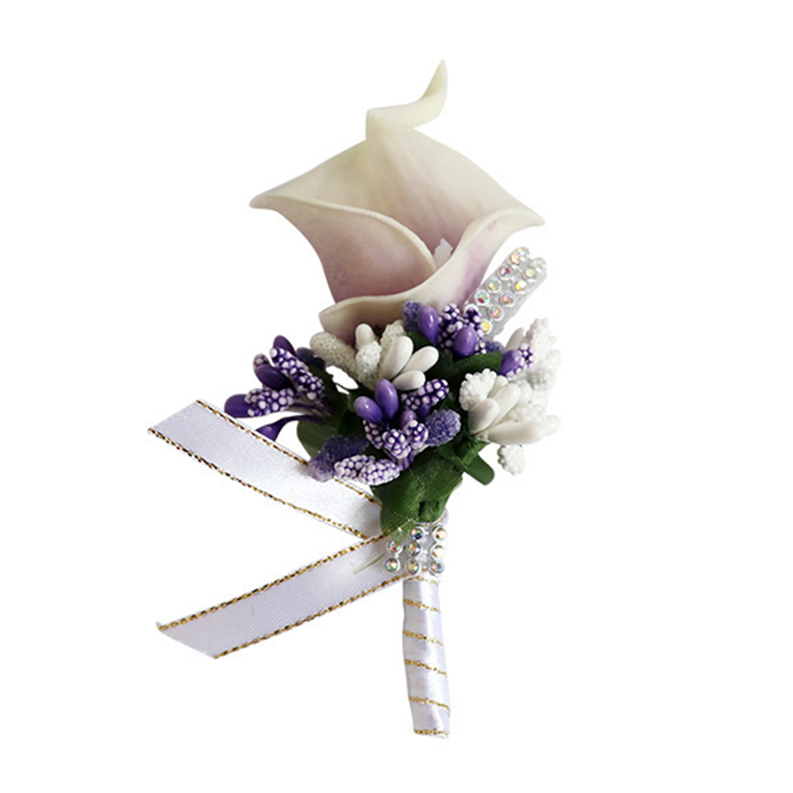 Realistische Künstliche Calla-boutonniere Mit Calla-blumen Für Bräutigam Und Braut, Hochzeitsfeier, Helllila