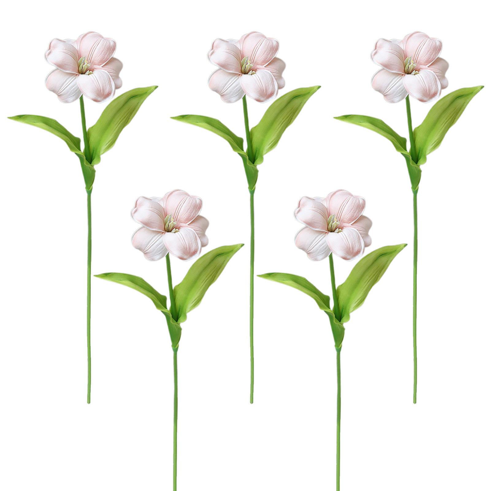 Fünf Tulpen Pro Strauß, Gebogen. 【hellchampagner】set Mit 5 Offenen Künstlichen Pu-tulpen, Für Zuhause, Esstische, Hochzeitsfotos Usw.