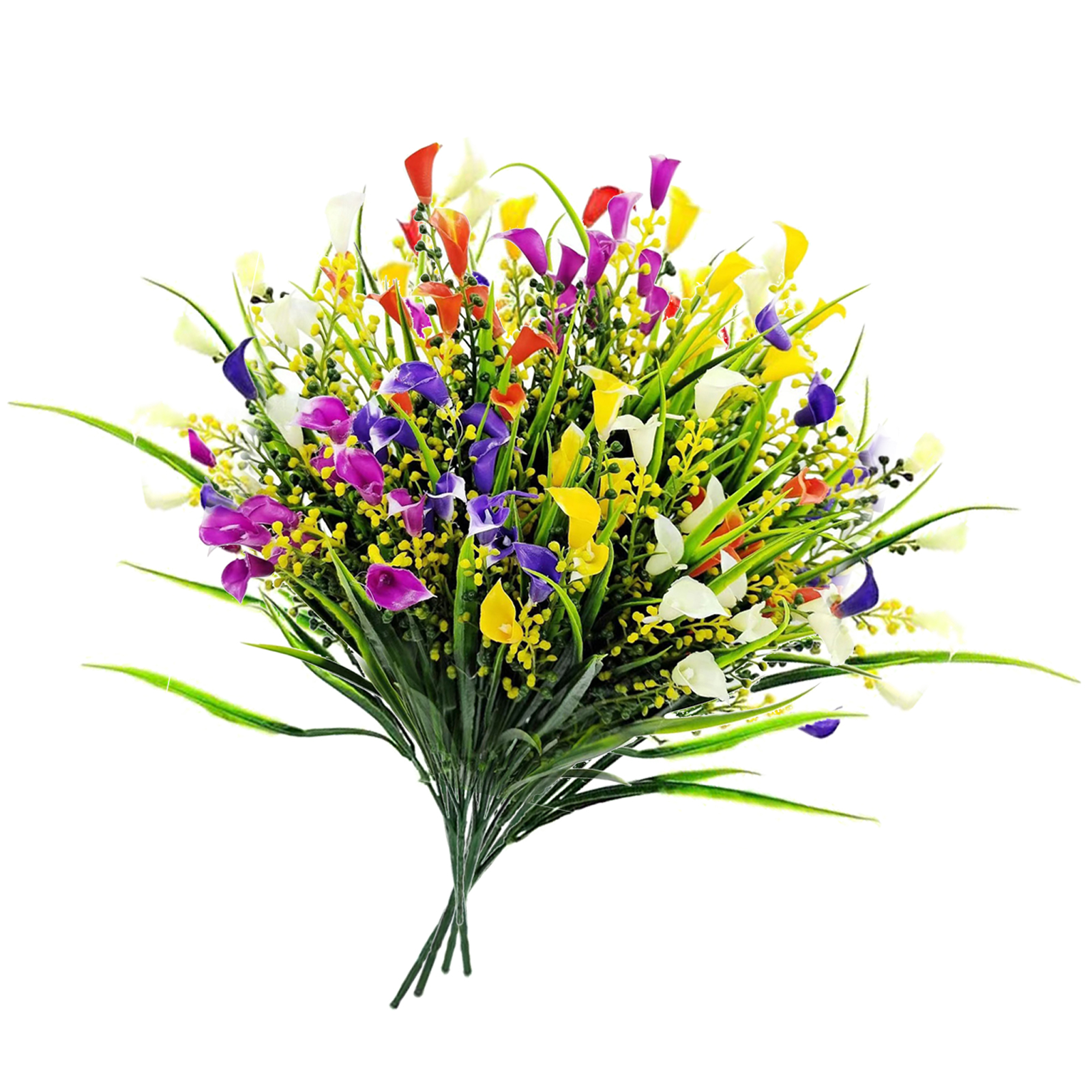 Set Mit 10 Farbenfrohen Künstlichen Calla-lilien Aus Kunststoff, Perfekt Zur Dekoration Von Haus, Garten, Veranda Und Außenbereich.