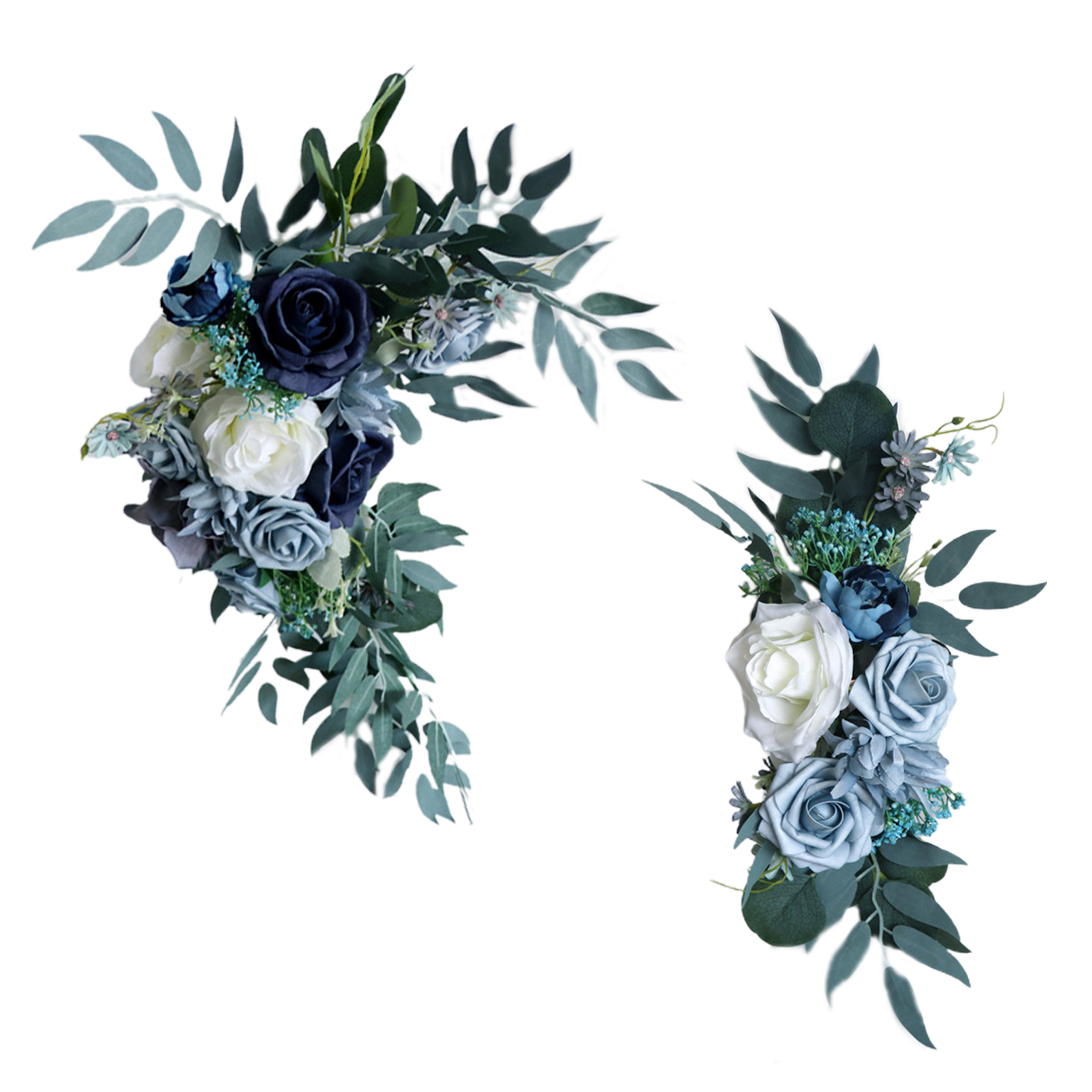 Set Aus 2 Künstlichen Rosengirlanden (65 X 40 Cm Und 45 X 20 Cm) Für Blumenbögen, Ideal Für Hochzeiten Oder Als Innendekoration.