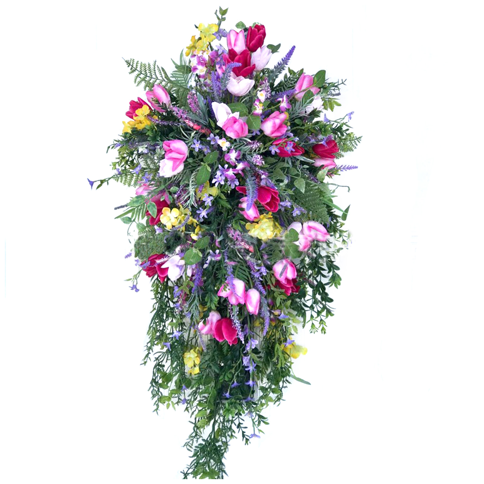Künstlicher Blumenkranz Mit Flieder, Hyazinthen Und Hortensien, Frühlings-sommer-stil, Große Größe.