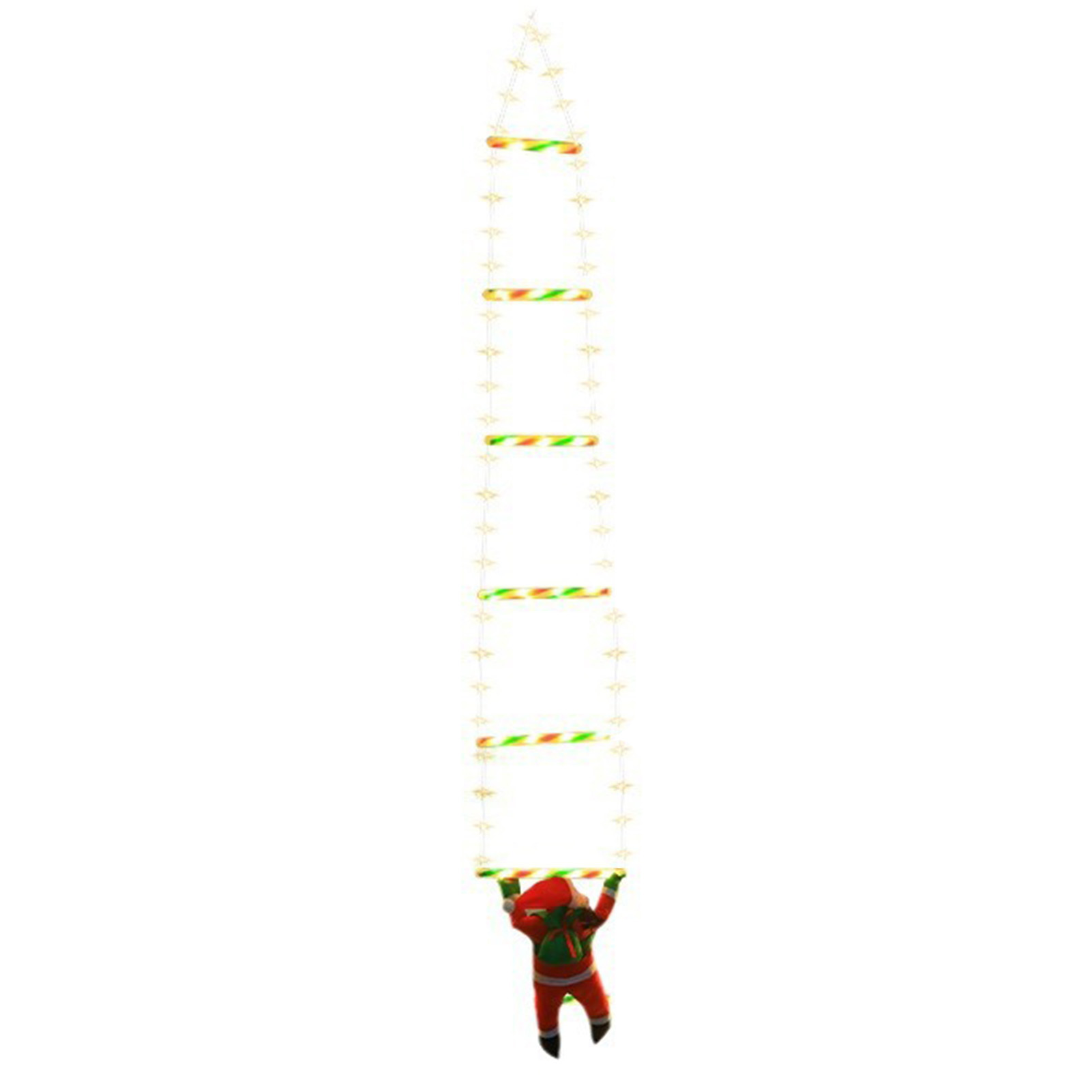 1,7 M Lange Beleuchtete Leiter Mit Weihnachtsmann, Multifunktional, Farbenfroh, Energiesparend, Led, Zur Wand- Oder Fensterdekoration.