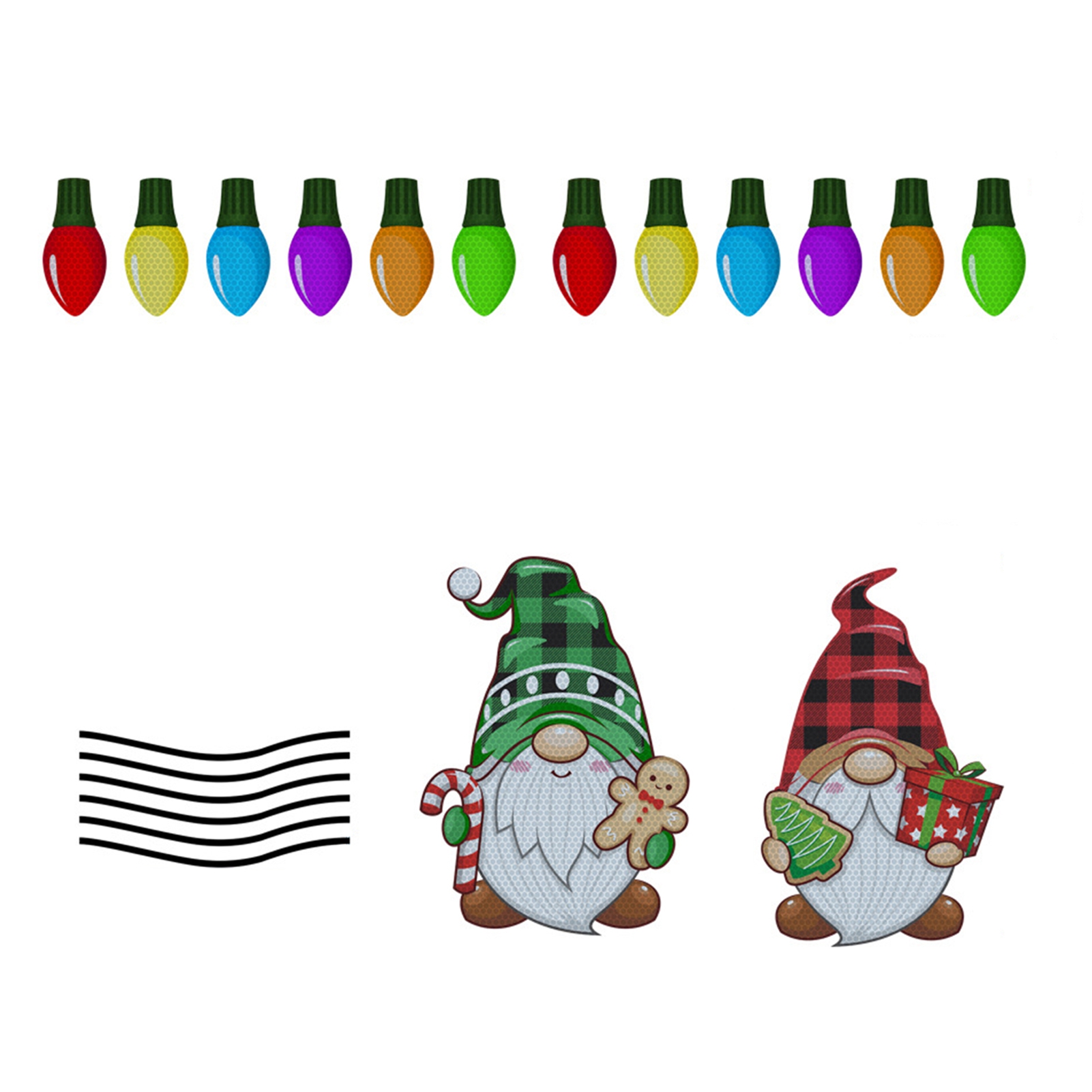 Weihnachtsauto-aufkleber, Sichere Magnetische Lichterketten, Weihnachtsmann-auto-kühlschrank-dekorationen, Aufkleber Für Garagentor Und Briefkasten
