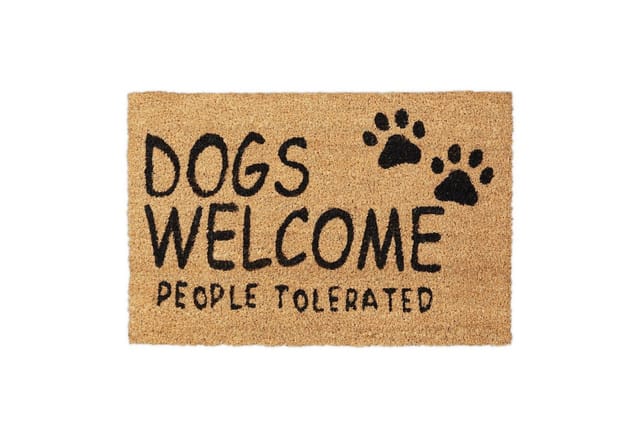 Relaxdays - Fußmatte Kokos, 'dogs Welcome', 60 X 40 Cm, Gummiert, Widerstandsfähig, Innen Und Außen, Türvorleger, Natur