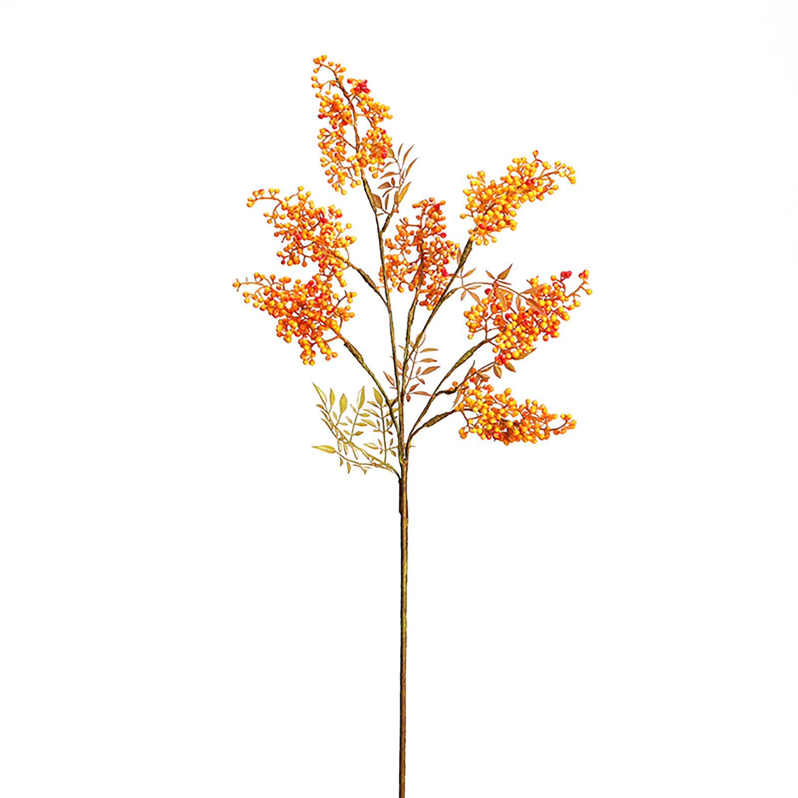 (1 Stück, Stiel Maximal 45 Cm Biegen) Künstlicher Zweig Der Nandina Domestica, 75 Cm Lang, Mit Roten Beeren Und Stechpalmenzweigen Zur Dekoration Von Wohnungen, Hotels Und Ausstellungsräumen (orange)