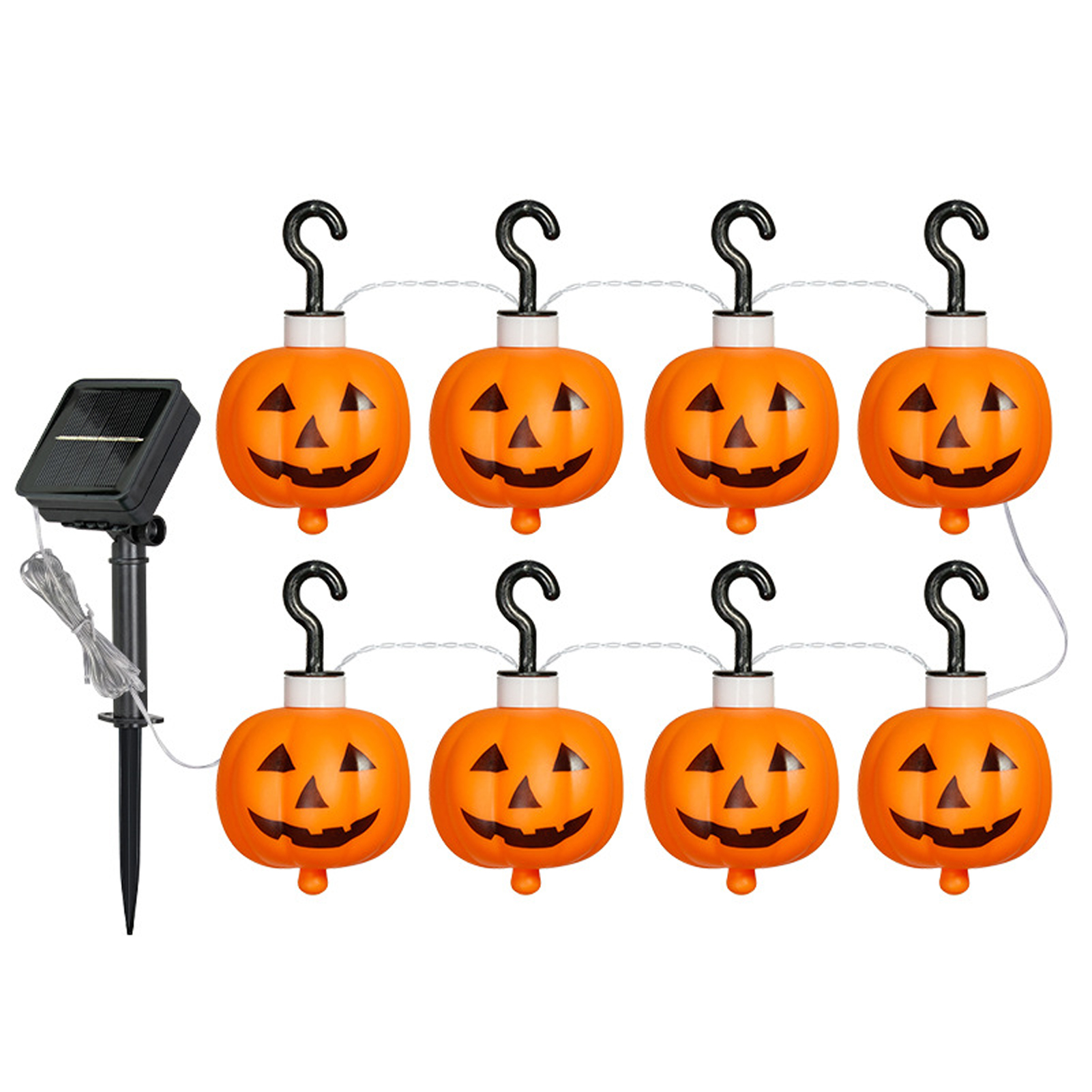 (1 Bis 8) (zum Aufhängen Oder Einpflanzen) Halloween-kürbis-solarlaterne Mit Verschiedenen Gruseligen Stimmungen, Zum Aufhängen Oder Einpflanzen Im Garten, Gartenleuchte, Wasserdichte Gartenleuchte