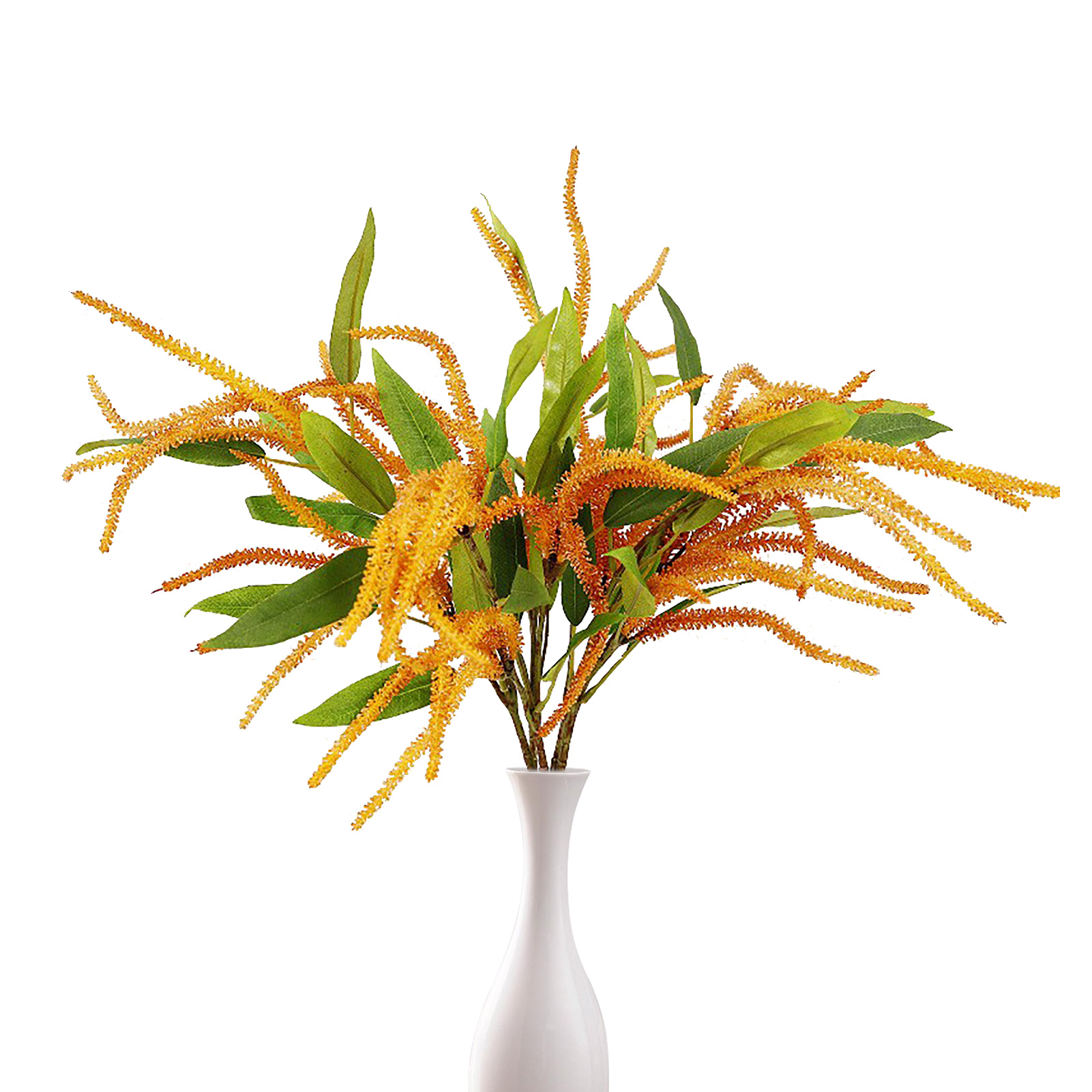(biegbar Bis Maximal 40 Cm. 4er-packung) (orange) 4 Künstliche Salbeiblüten Aus Weichem Kunststoff, Einzeln, Für Florale Arrangements In Innenräumen Und Hochzeitsdekorationen
