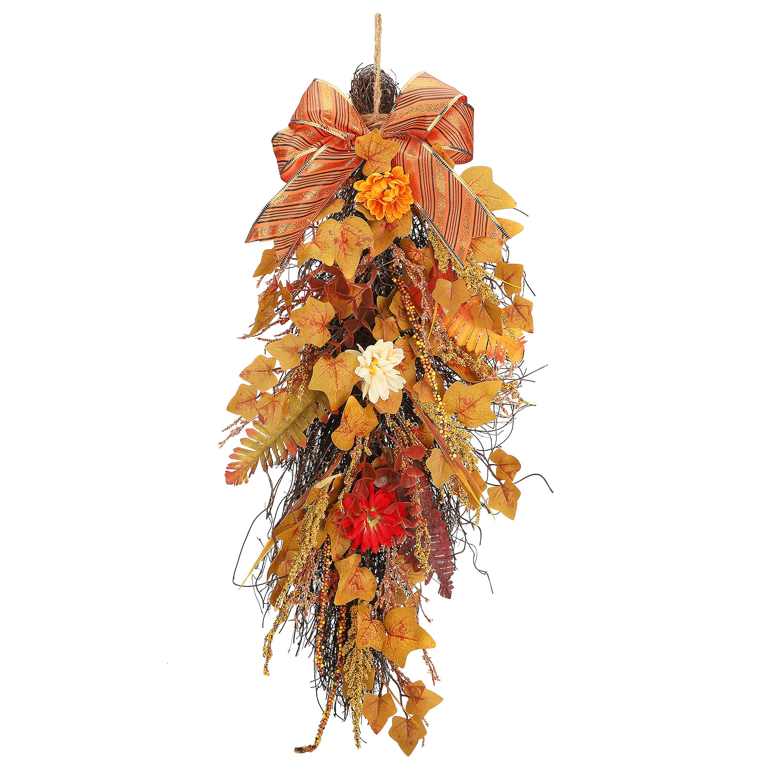 Künstlicher Ahornblattkranz, 61 Cm (24 Zoll) In Tropfenform, Ideal Für Die Innendekoration.