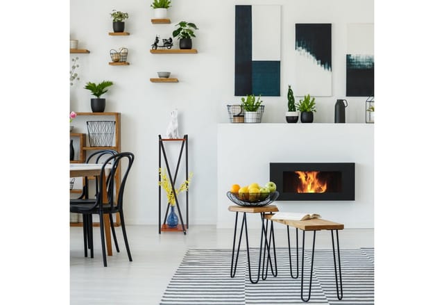 Relaxdays - Blumenständer, 2 Etagen In Holzoptik, Metall, Mdf, Moderner Blumenhocker, Hbt: 99x29x29 Cm, Schwarz/hellbraun