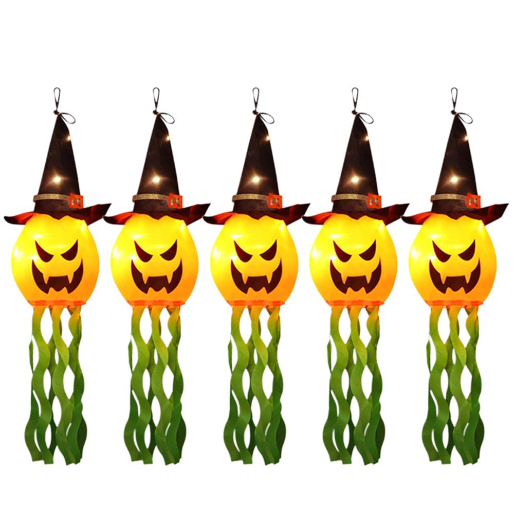 Halloween-led-hängelampe In Kürbis-geist-form, Leuchtende Zauberhut-lampe Für Die Hausbar