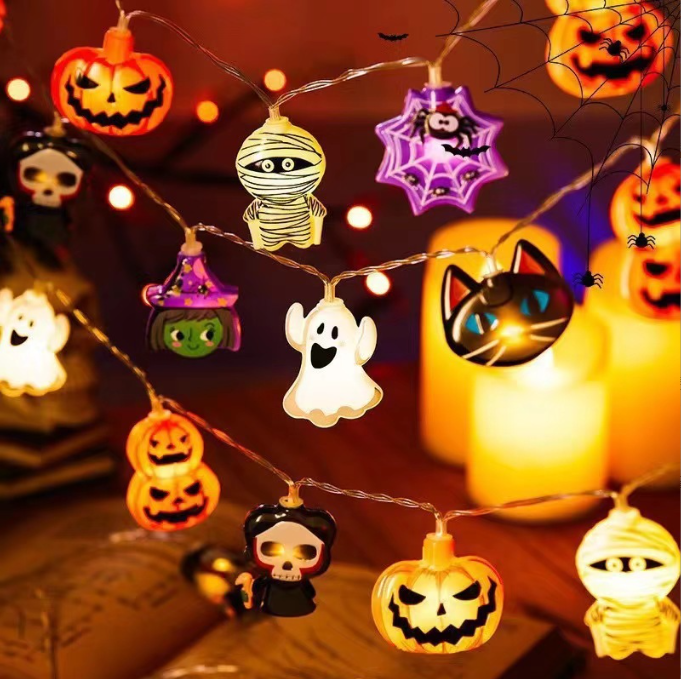 Halloween-lichterkette, Pvc-lichterkette, Dekorative Lichterkette, Epoxidharz-lichterkette, 1,5 Meter Lang, 10 Lichter.