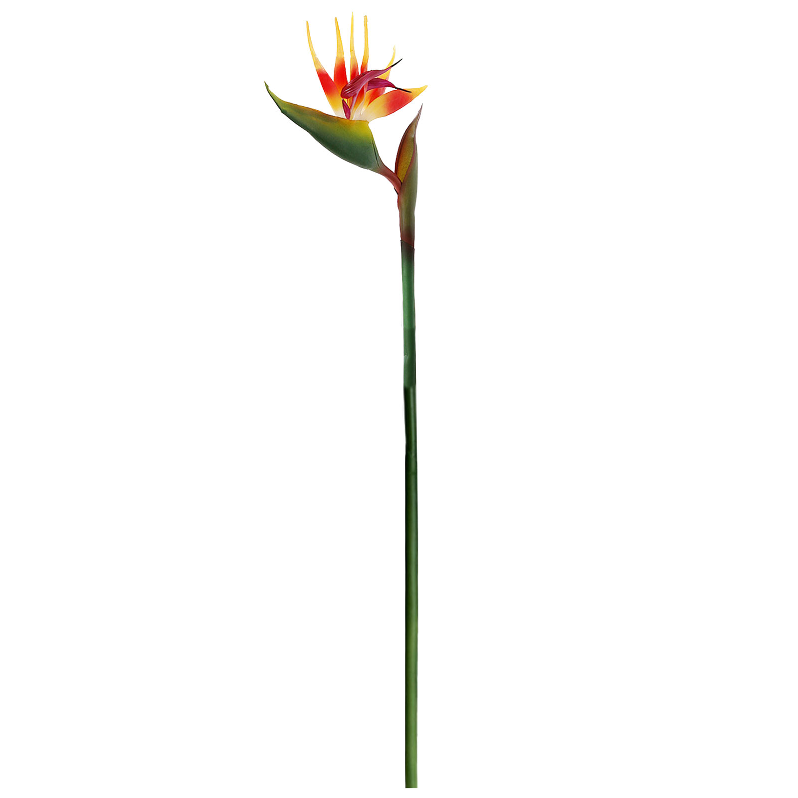 Dekorativer Künstlicher Paradiesvogel Aus Silikon, Tropisches Design, Tischdekoration, Gesamtlänge 82 Cm, Blütenhöhe 16 Cm, Orangefarben