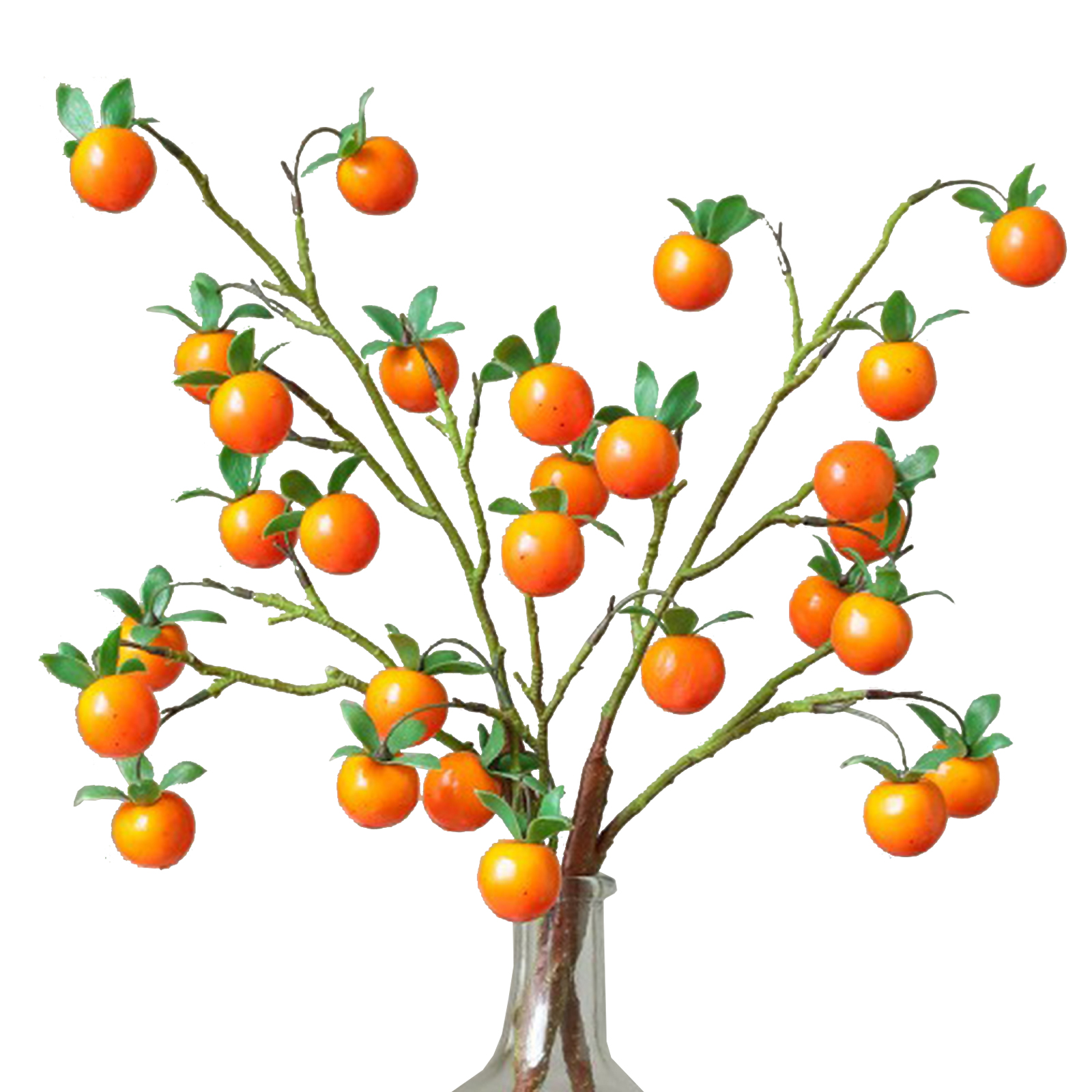 Künstliche Kakizweige, Künstliche Früchte, 70 Cm (27,5 Zoll), Naturgetreue Nachbildung Von Früchten, Orangefarbene Kakistängel, Künstlicher Kaki-schaumstoff-obstbaum Für Die Erntezeit