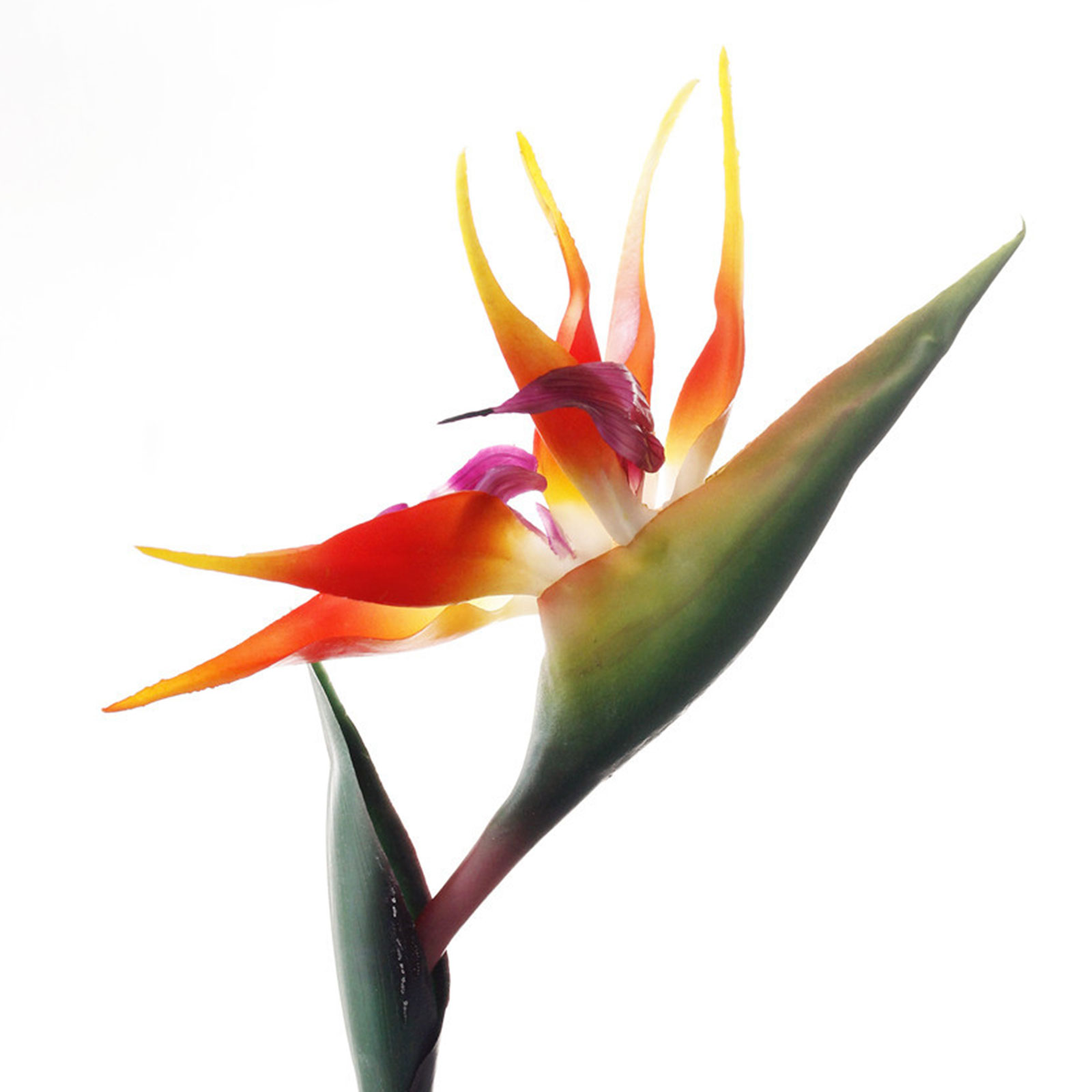 3 Künstliche Paradiesvogelblumen, Silikon-gesteck, Tropische Dekoration Für Zuhause, 82 Cm Gesamtlänge, 16 Cm Blütenkopflänge, Orange