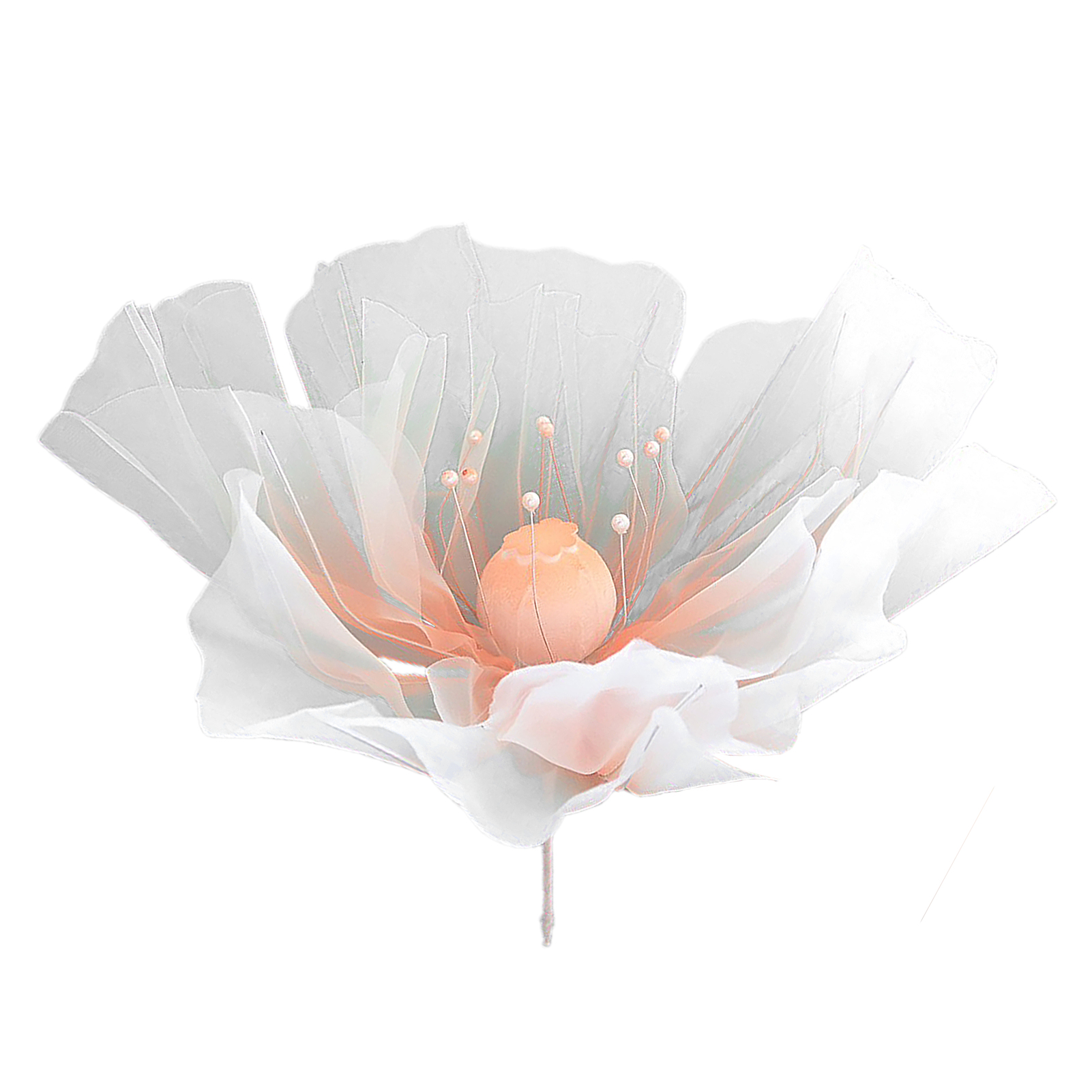 Künstliche Orangefarbene Blume Aus Seidengaze, Dekoration Für Hochzeiten Im Freien, Große, Exquisite Und Faltbare Künstliche Blume.