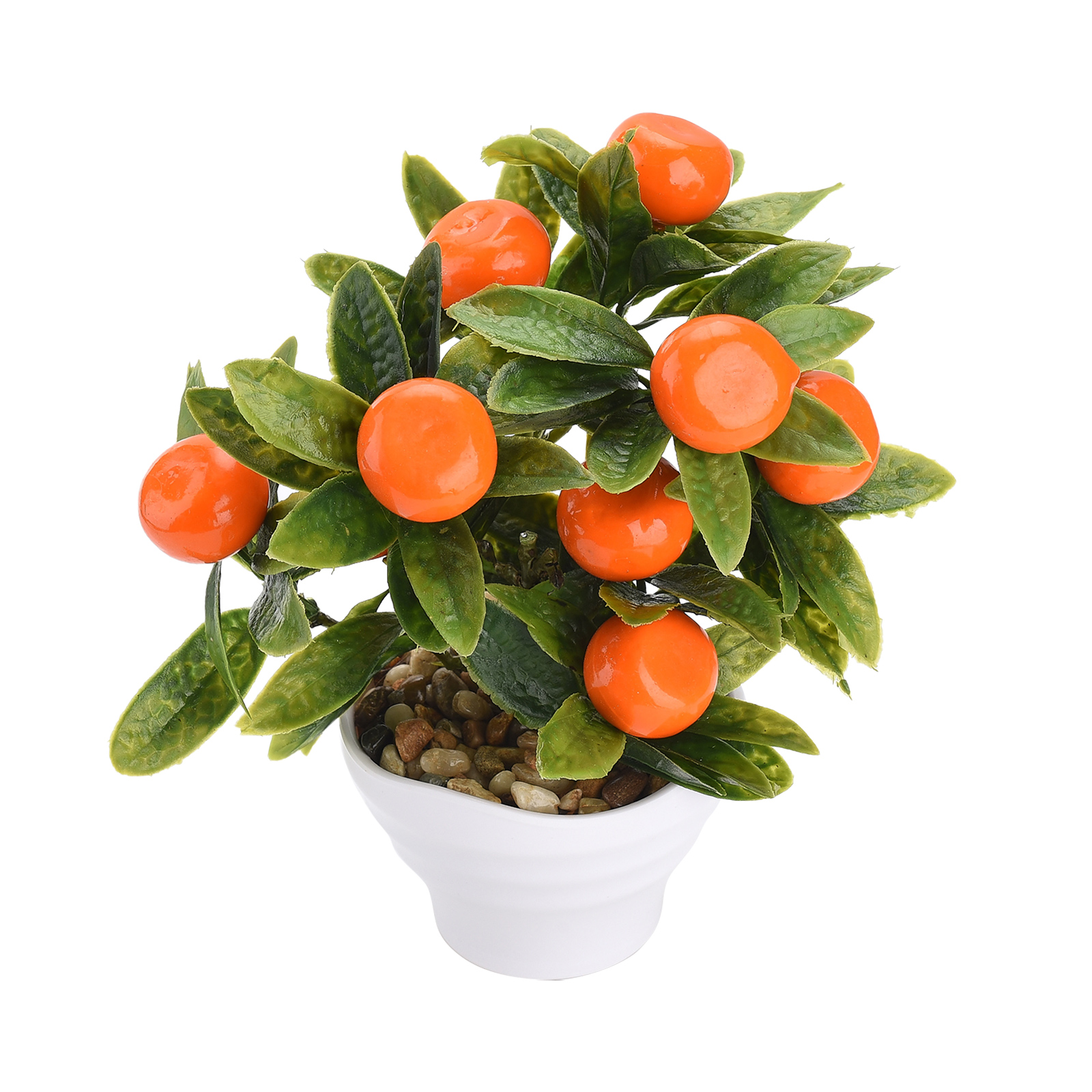 Künstliche Obstpflanze Im Topf, 19,5 Cm Hoch, Realistisch Und Dekorativ, Orange Farbe, Ideal Für Zuhause Oder Büro.