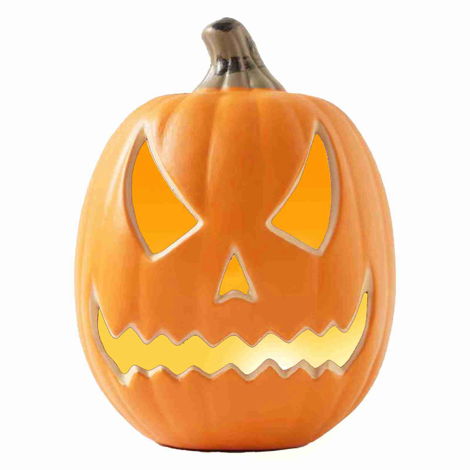 Hohle, Kürbisförmige Led-leuchtlaterne Für Halloween, Innen- Und Außendekoration, Orangefarbener Stil D