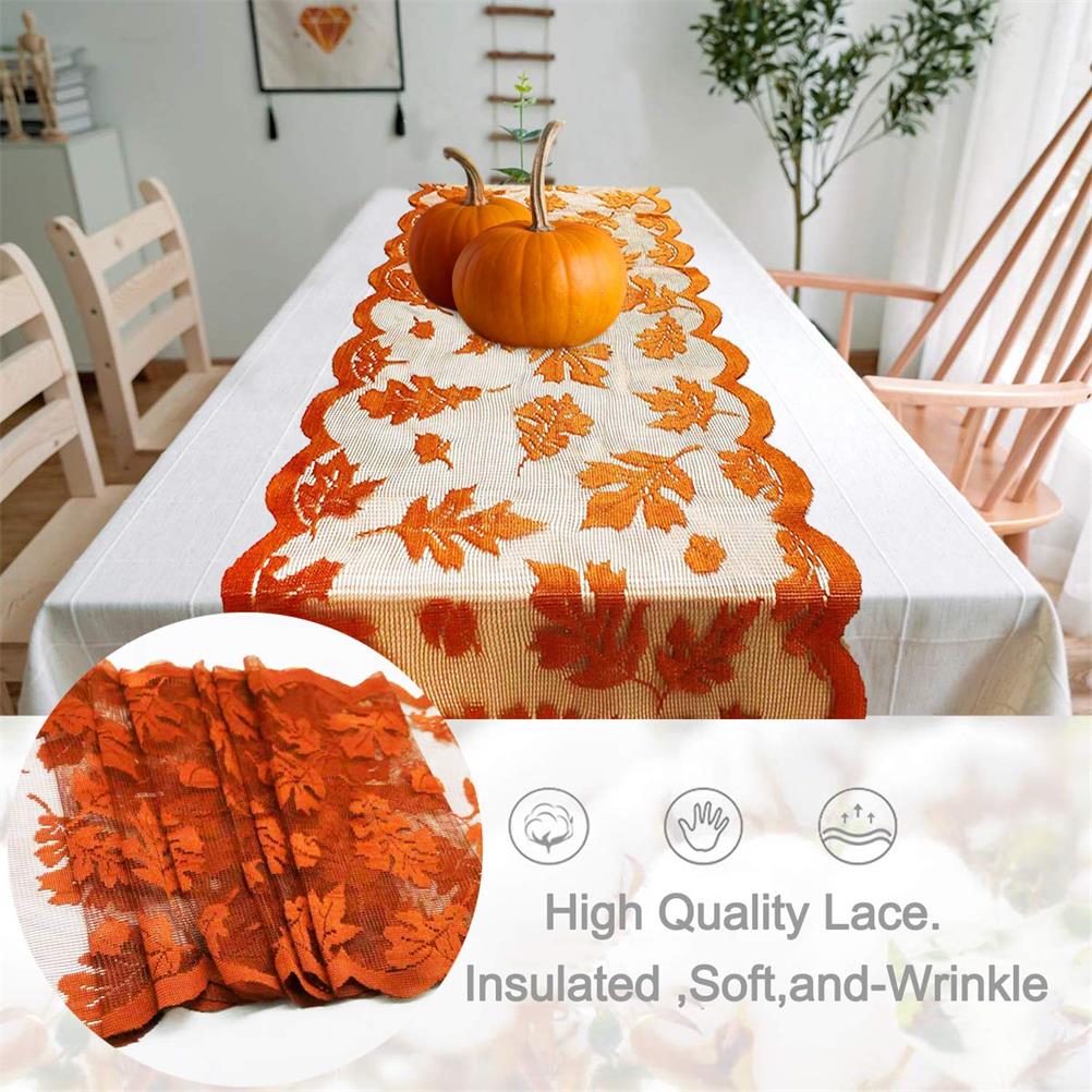 Tischläufer Aus Ahornblatt-spitze, Herbsttischdecke, Tischdekoration Für Thanksgiving Und Die Erntezeit