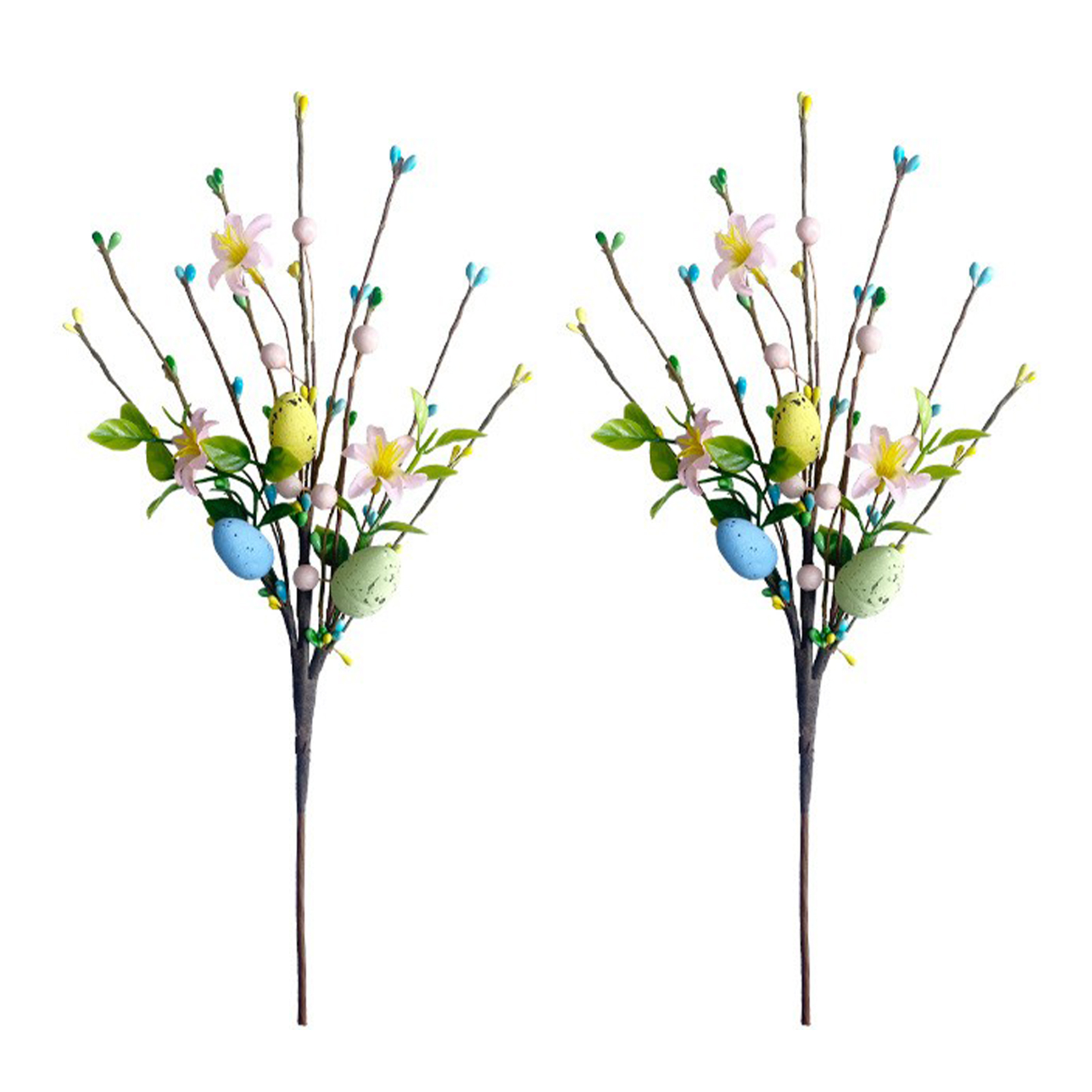 (ostereier, Reisperlen, Algen, Kleine Sträuße, Rosa Tigerorchidee A08961) 2 Stück Pro Packung, Künstliche Ostereiersträuße, Schaumstoff-ostereier, Reisperlen, Festliche Blumenarrangements, Heimdekorat