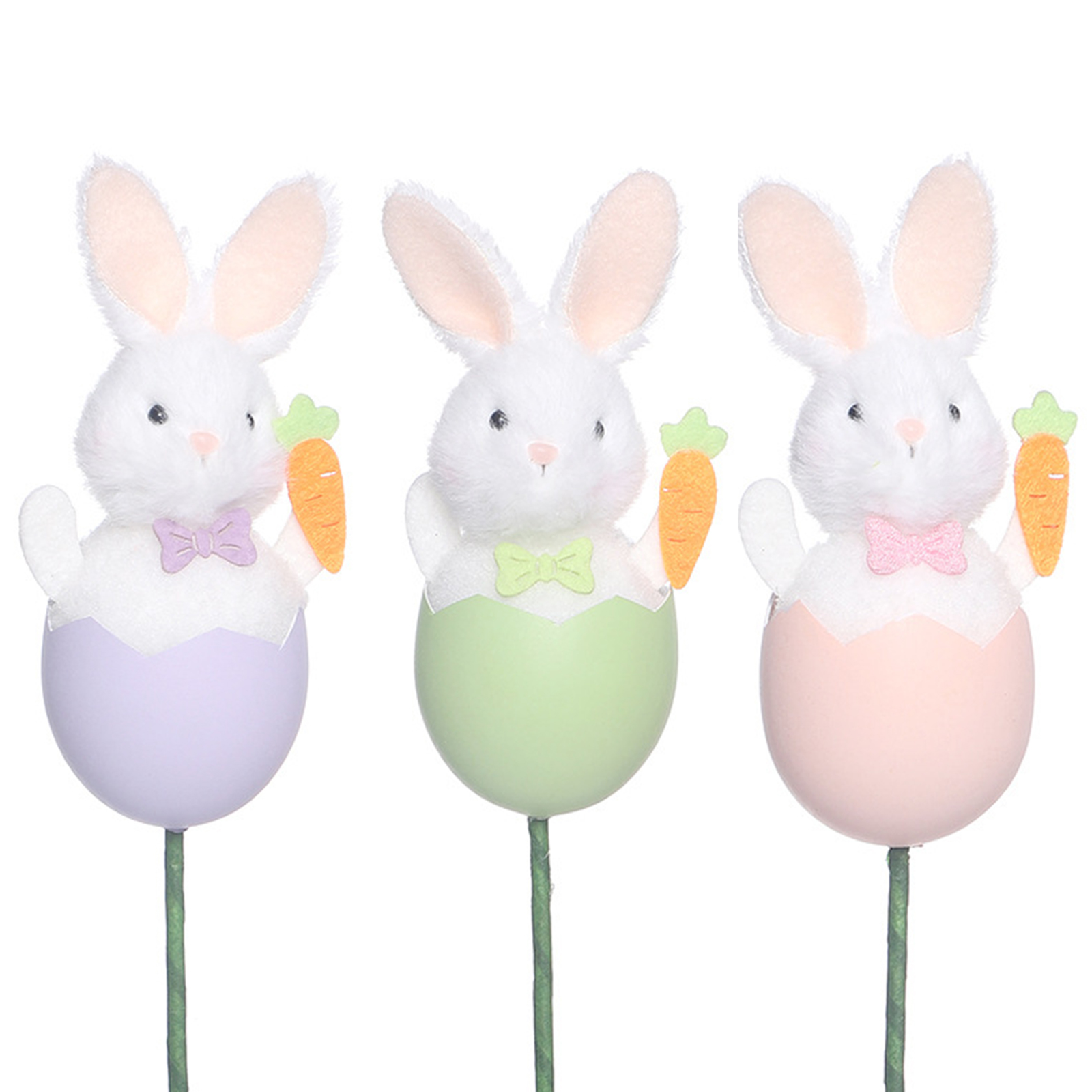 (set Mit 3 Teilen) 3 Osterdekorationen, Niedliche Hasenförmige Ostereier-einsätze, Diy-bouquet-dekorationen (rosa + Hellgrün + Helllila)