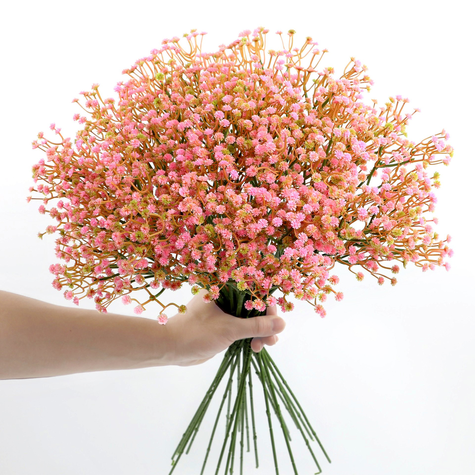 24 Stiele Pro Beutel, Maximal 40 Cm Gebogen [ahb1909-120-1 Rose] Brautstrauß Aus 24 Künstlichen Schleierkrautblüten, Künstlichen Grünen Blüten, Kunststoffblumen Im Ins-stil, Heimdekoration