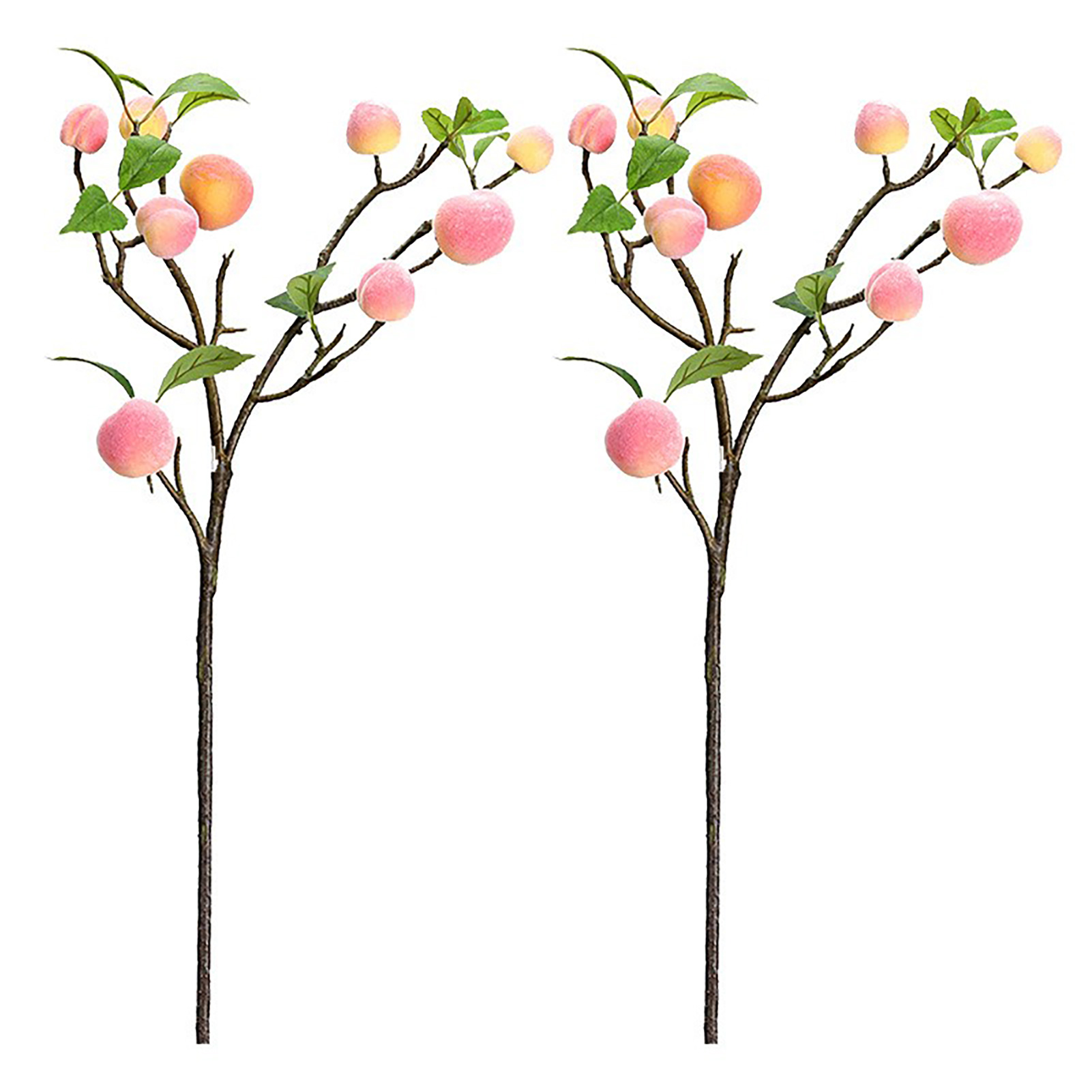 Bis Zu 40 Cm Biegbar. 【großer Rosa Pfirsichzweig】 Set Mit 2 Großen Künstlichen Pfirsichzweigen, Wasserfrüchten, Künstlichen Blumen, Schaufensterdekoration, Heimdekoration, Blumenarrangement.