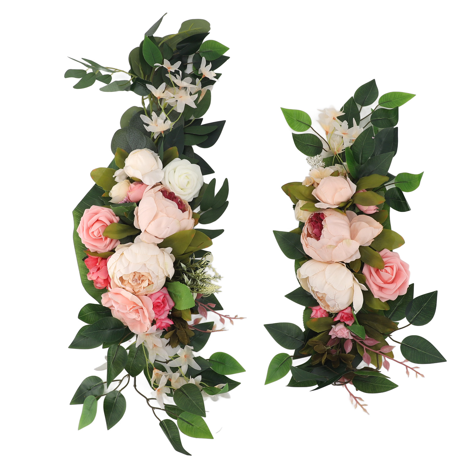 Mit Künstlichen Blumen Geschmückter Hochzeitsbogen, Multifunktionale Willkommensschilder, Rosa Blumendekoration