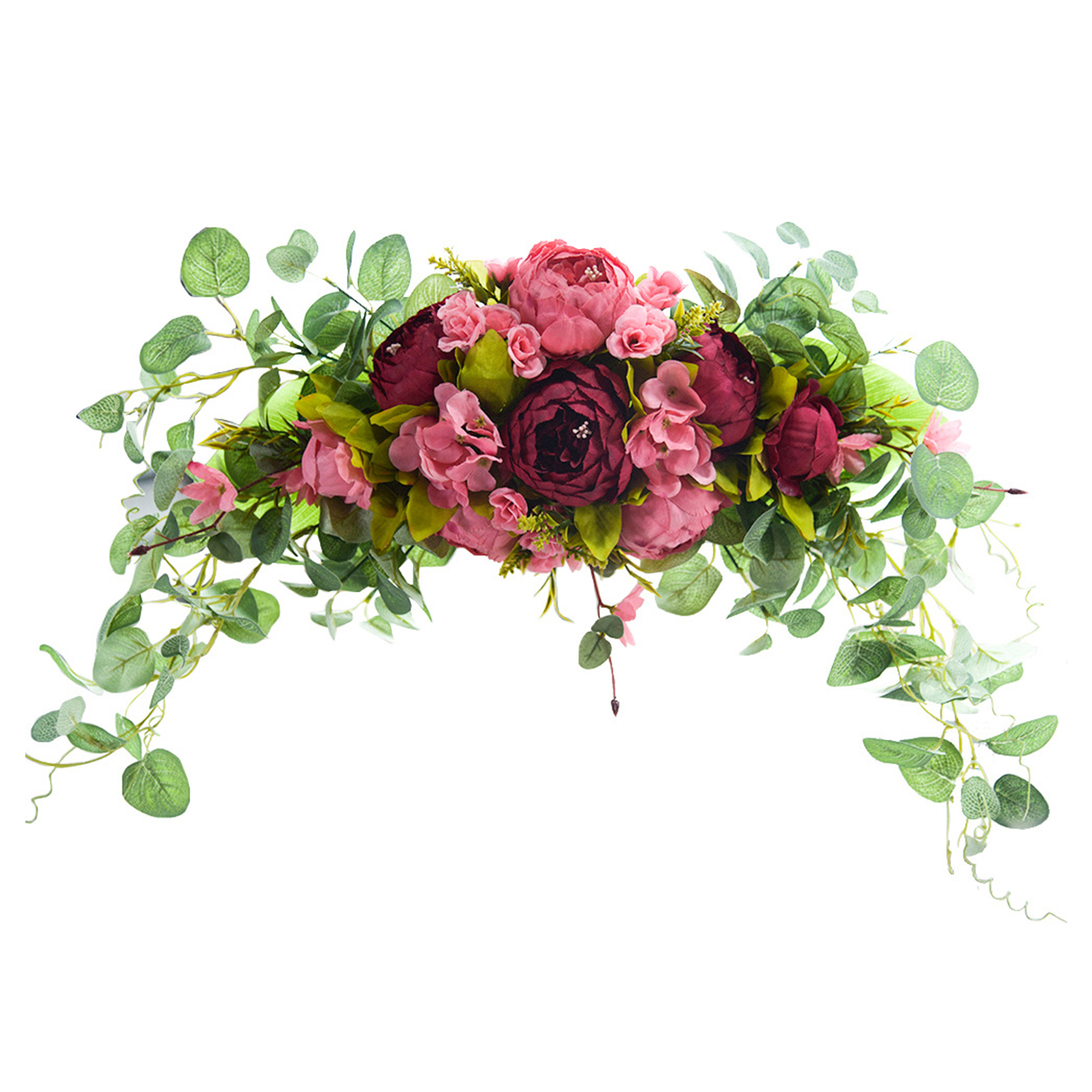 Künstlicher Pfingstrosen-blumenkranz, 61 Cm, Für Wand, Türsturz, Heimdekoration, Hochzeitsdekoration, Rosarot