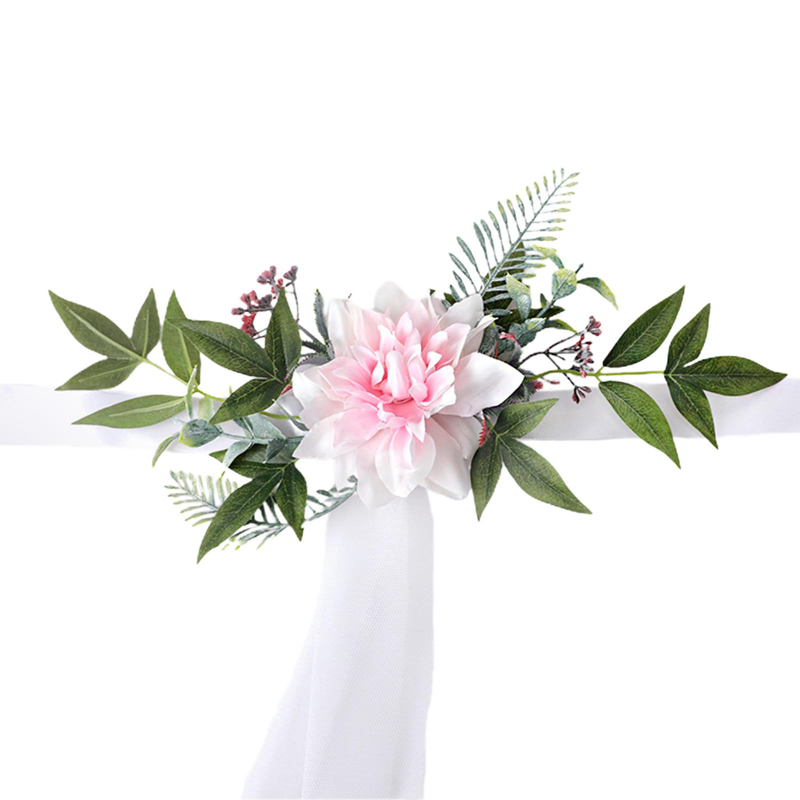 Elegante Künstliche Blumendekoration Für Hochzeitsstühle Mit 1,5 X 1 M Gaze Für Partys In Rosa