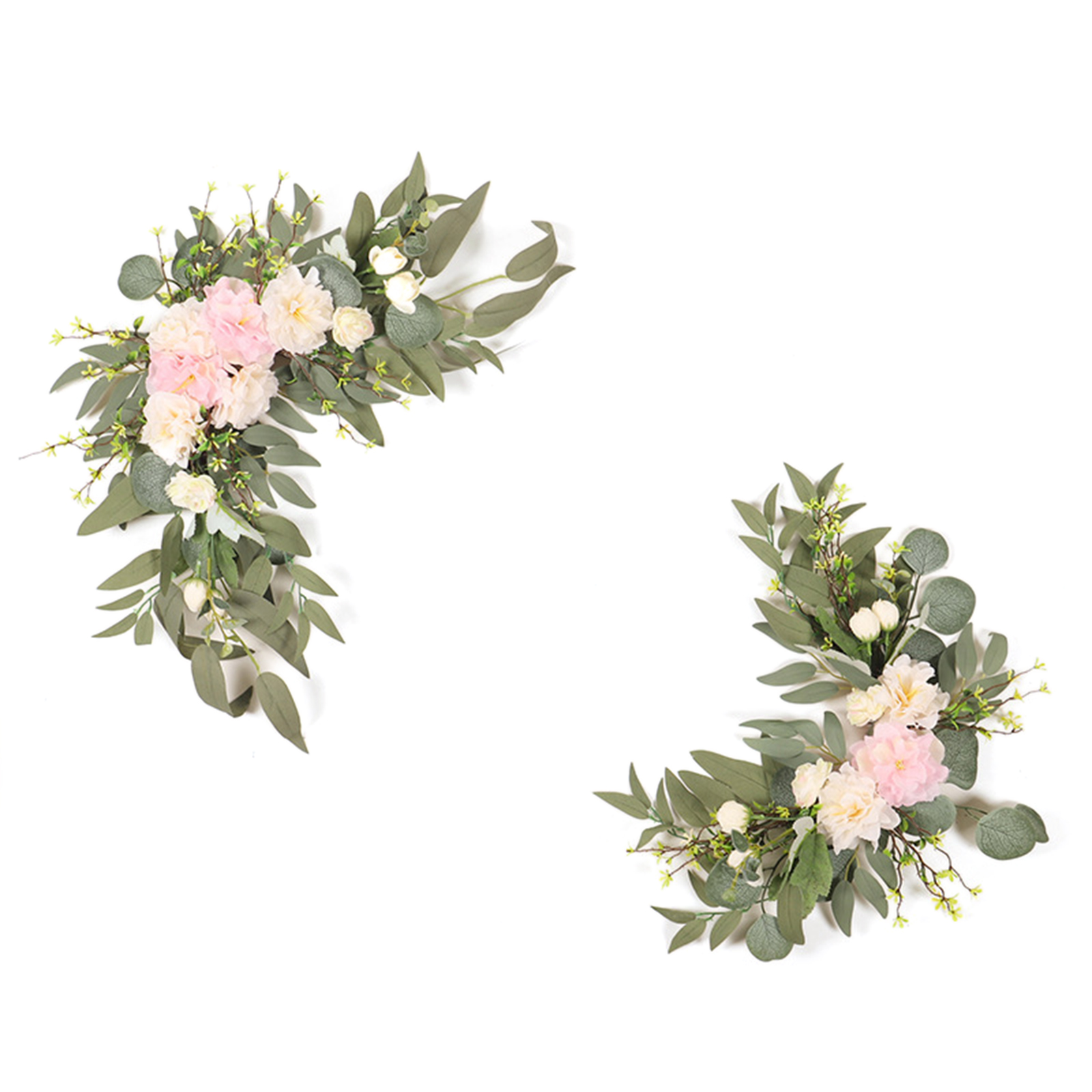 Set Mit 2 Vielseitigen Künstlichen Blumen Für Hochzeitsdekoration, Willkommensschild, Pfingstrosen-blumengirlande