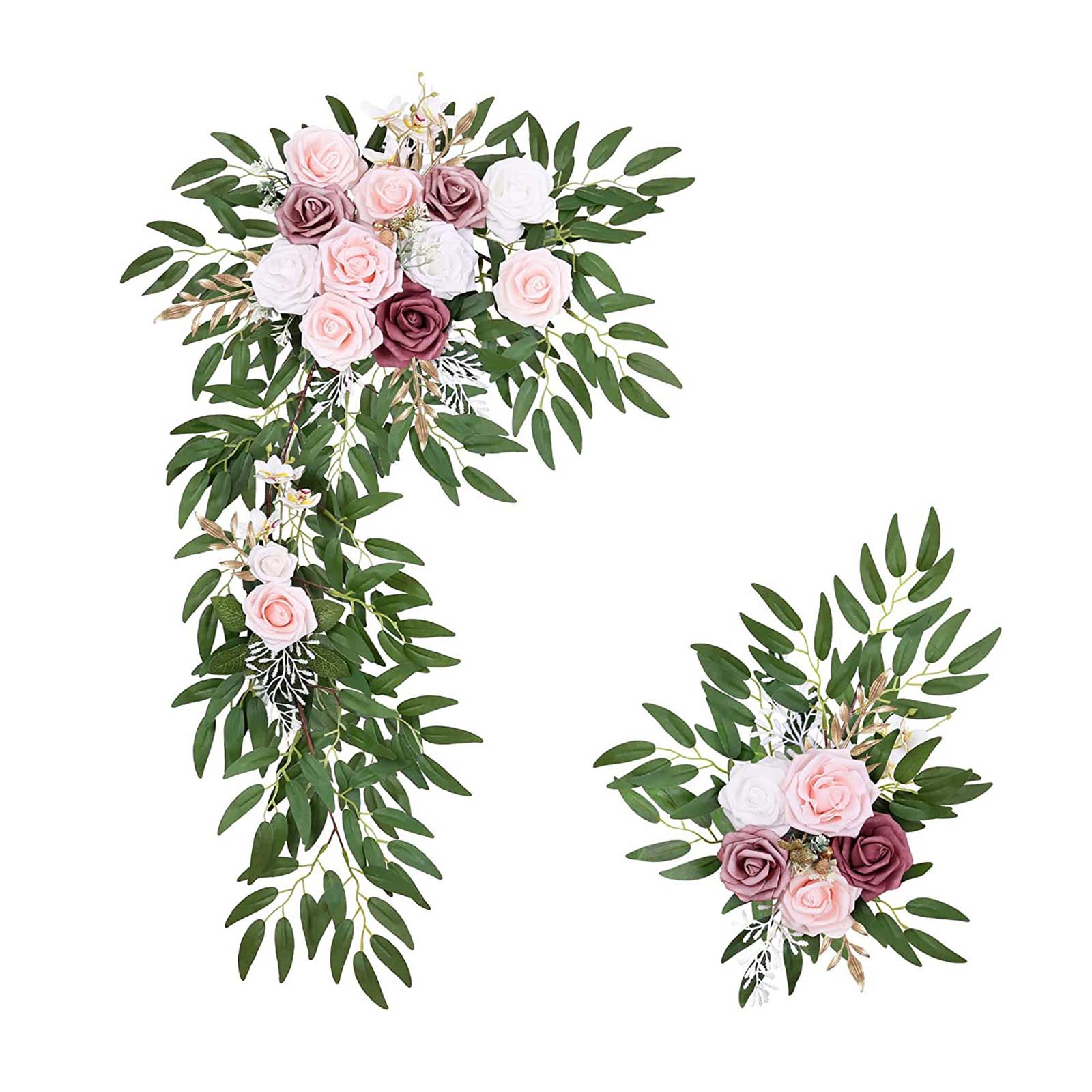 Hochzeitsbogen, Blumen, Seidenstoff, Blumengirlanden Für Die Hochzeitsdekoration, Rosa