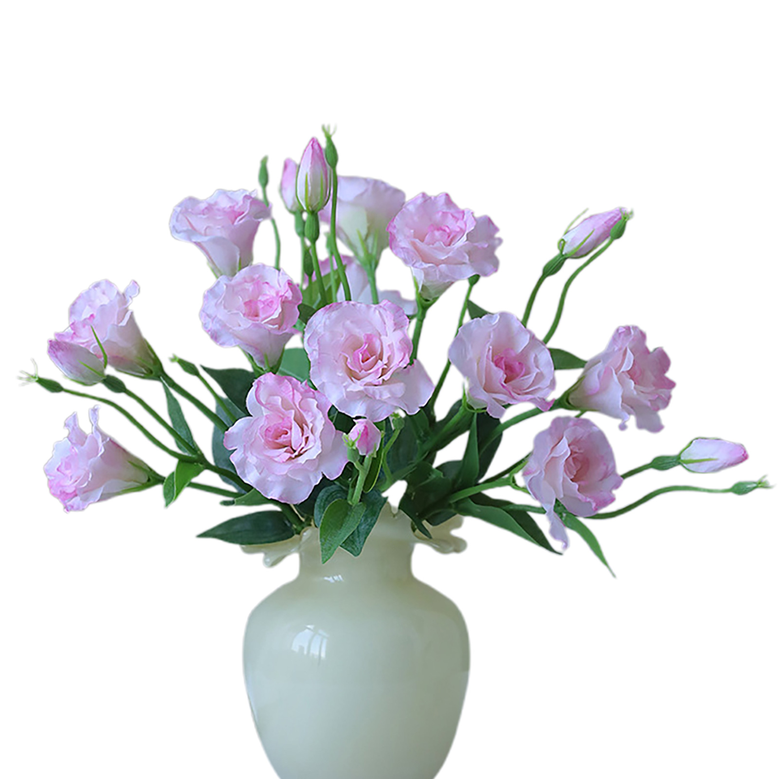 5 Künstliche Eustoma-seidenblumen Mit Langem Stiel, Naturgetreue Blüten Für Hochzeitsfeiern Und Heimdekoration, Rosa